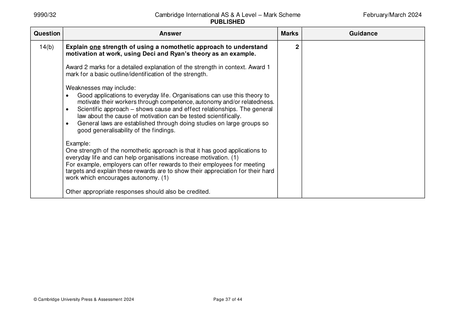 Mark scheme, page 37 of 44