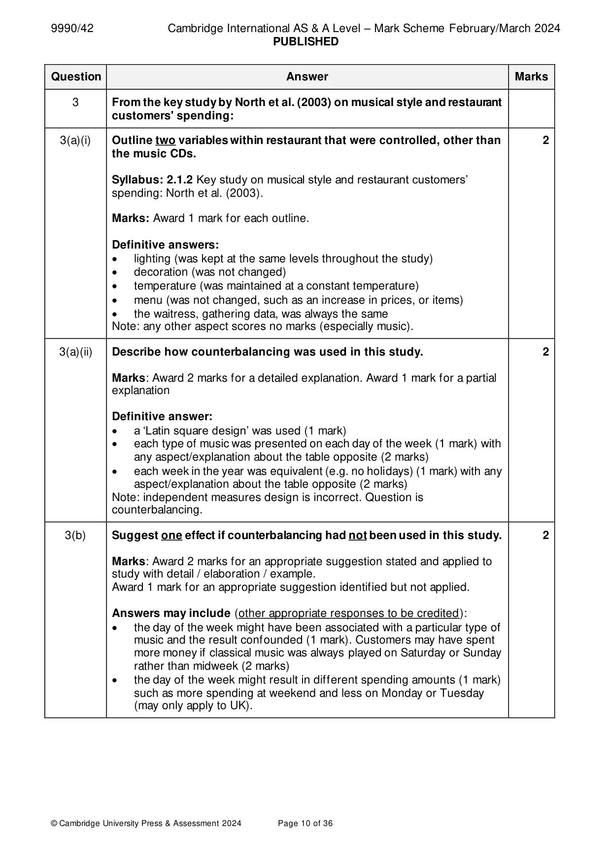 Mark scheme, page 10 of 36