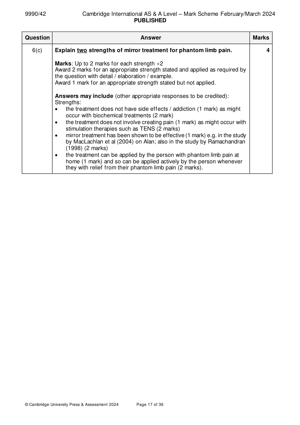 Mark scheme, page 17 of 36