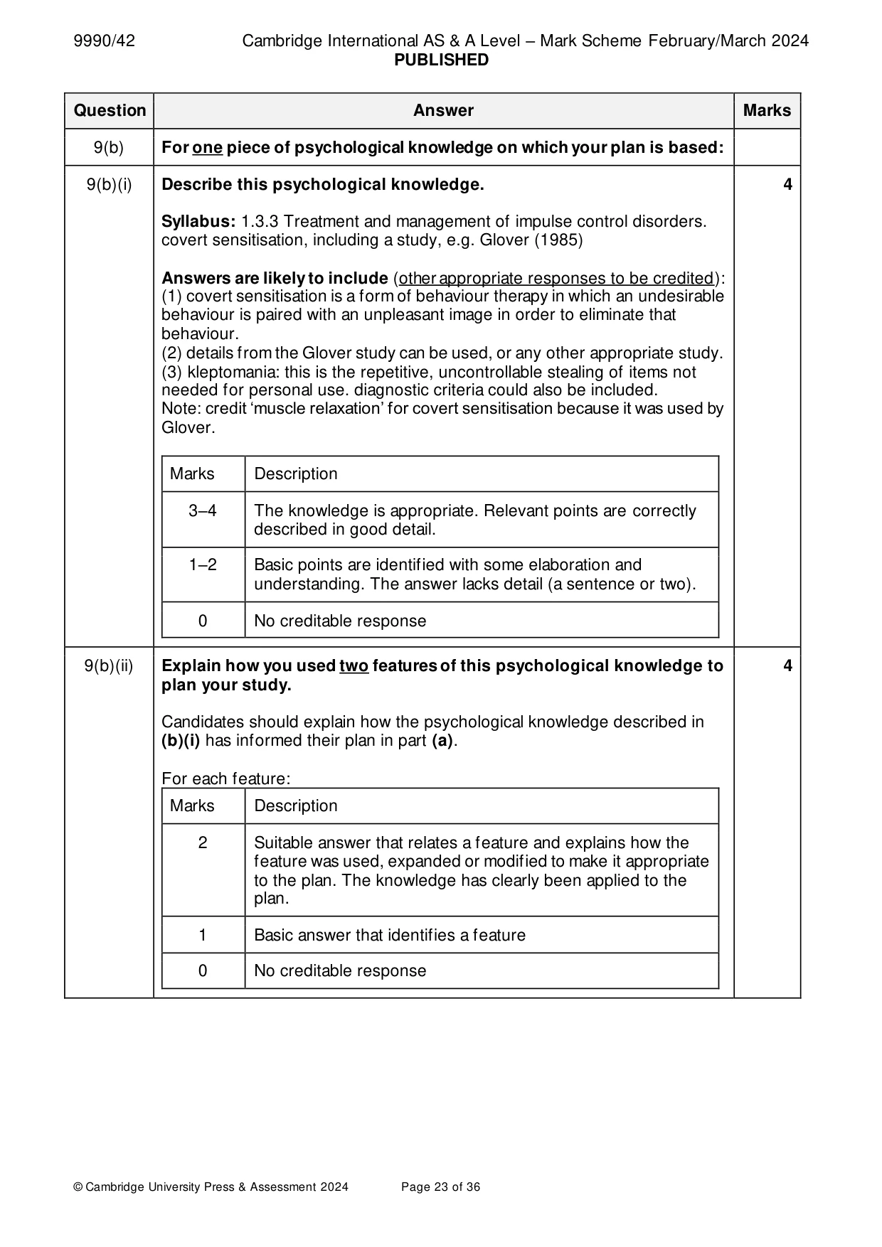 Mark scheme, page 23 of 36