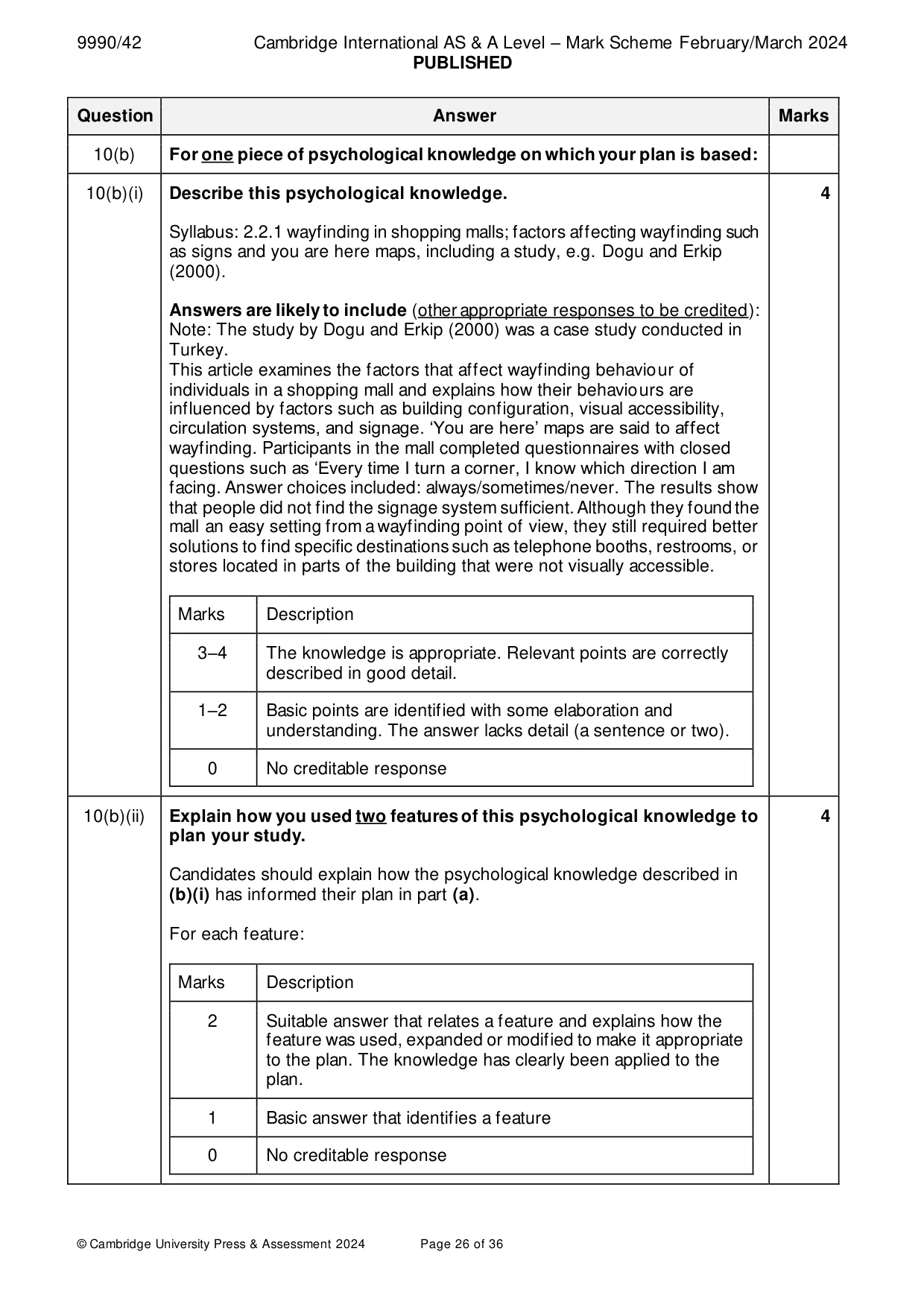 Mark scheme, page 26 of 36