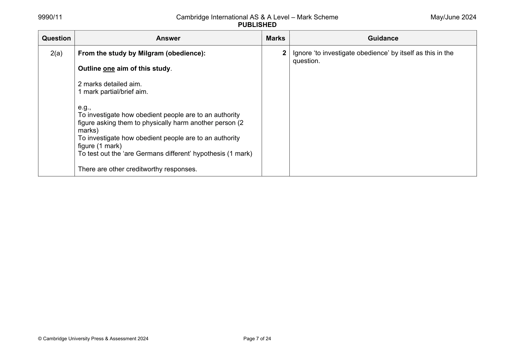 Mark scheme, page 7 of 24