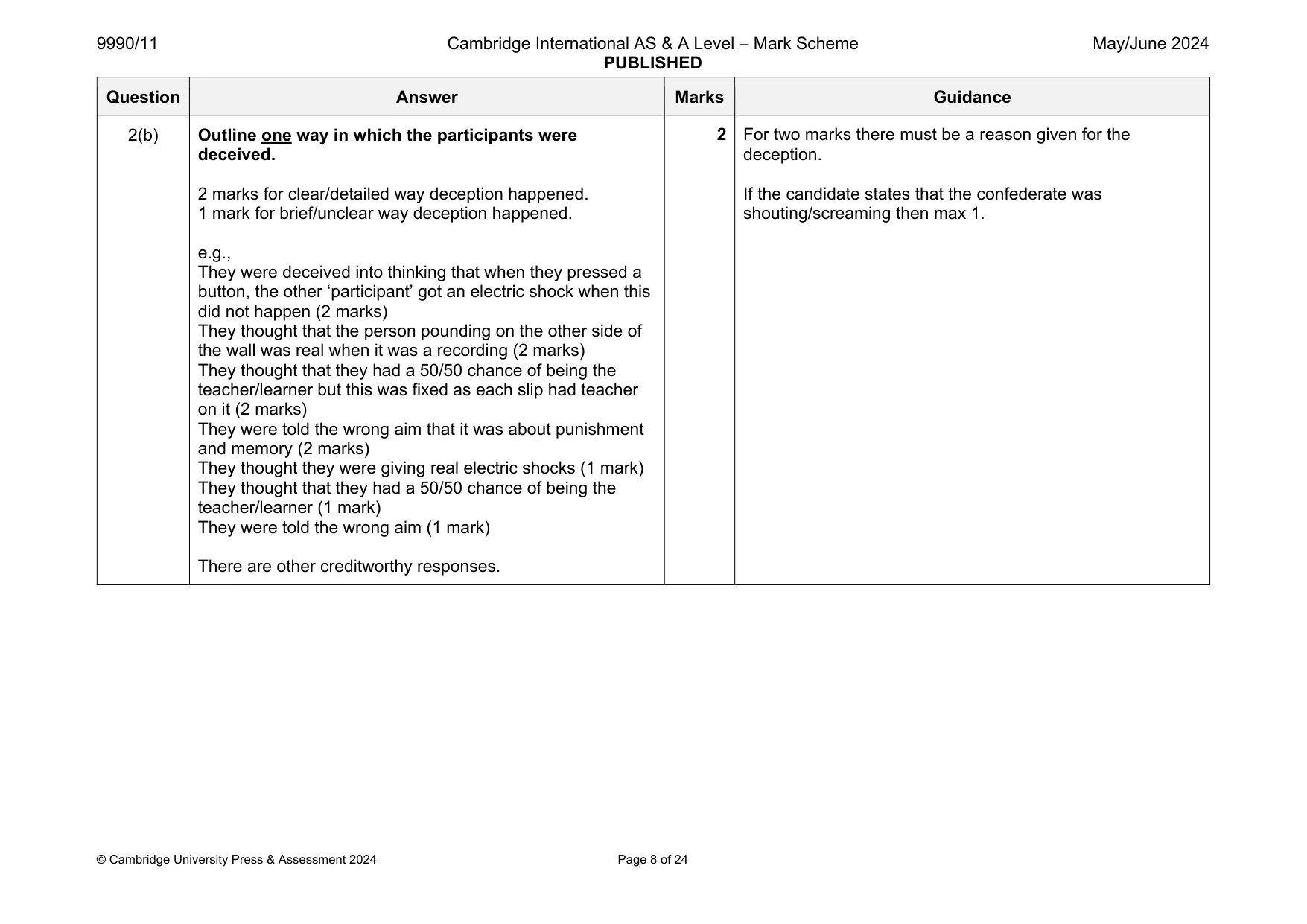 Mark scheme, page 8 of 24