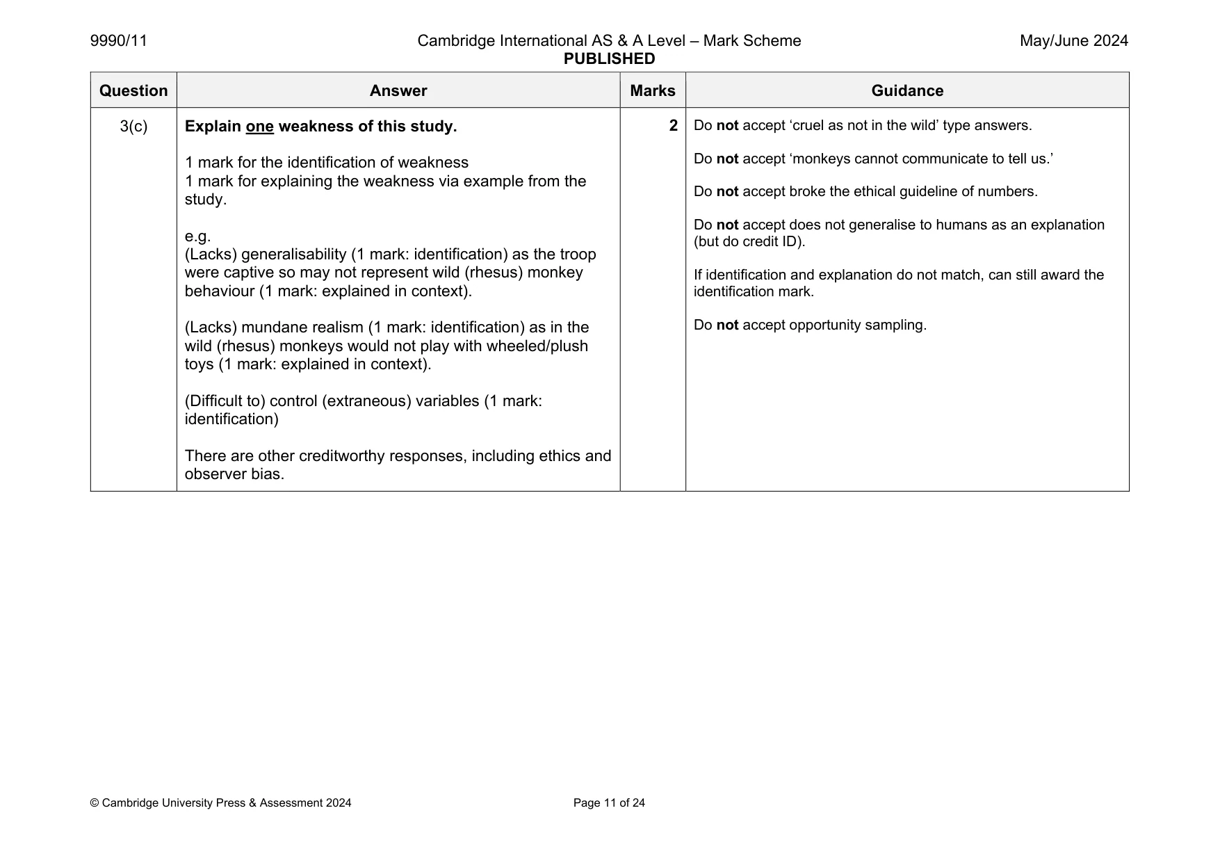 Mark scheme, page 11 of 24