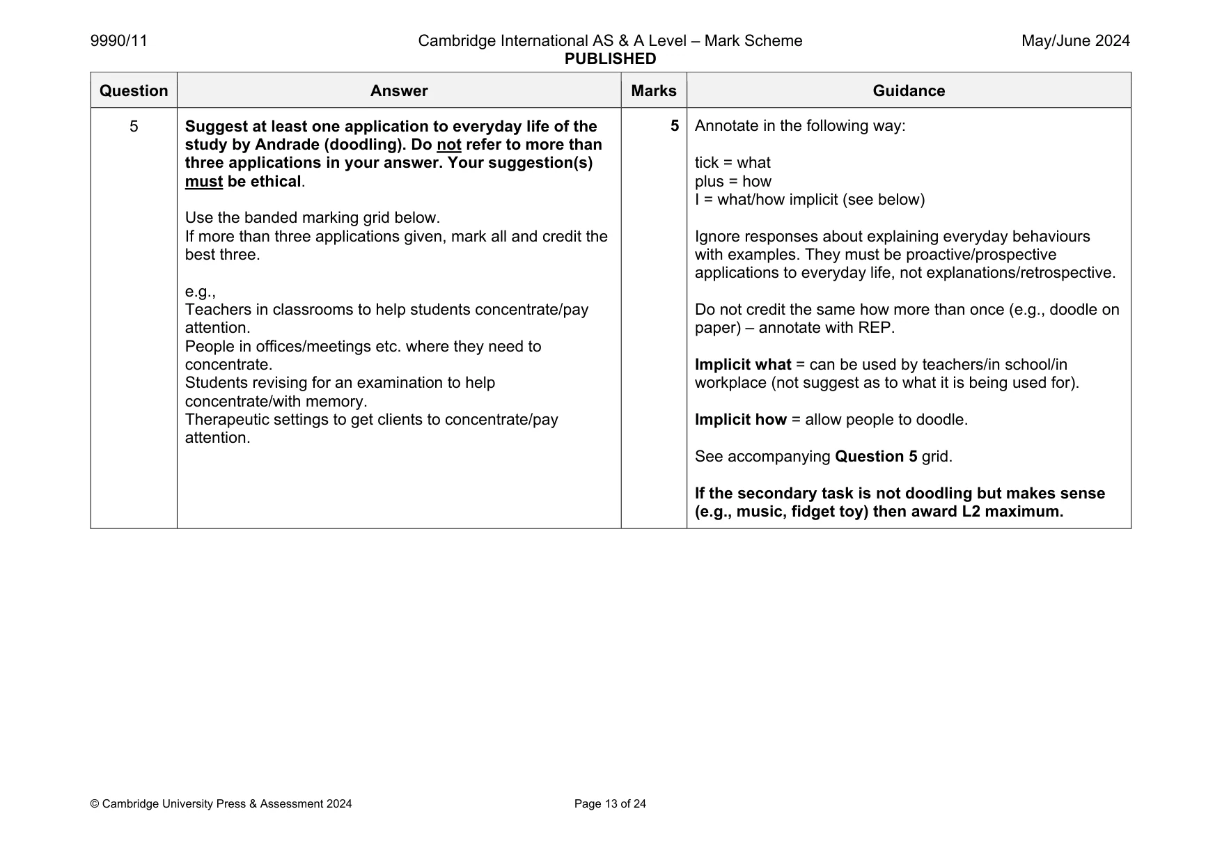 Mark scheme, page 13 of 24