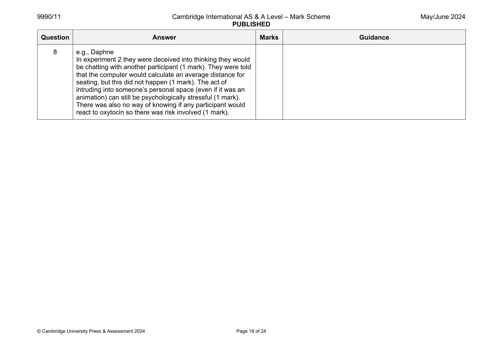 Mark scheme, page 18 of 24