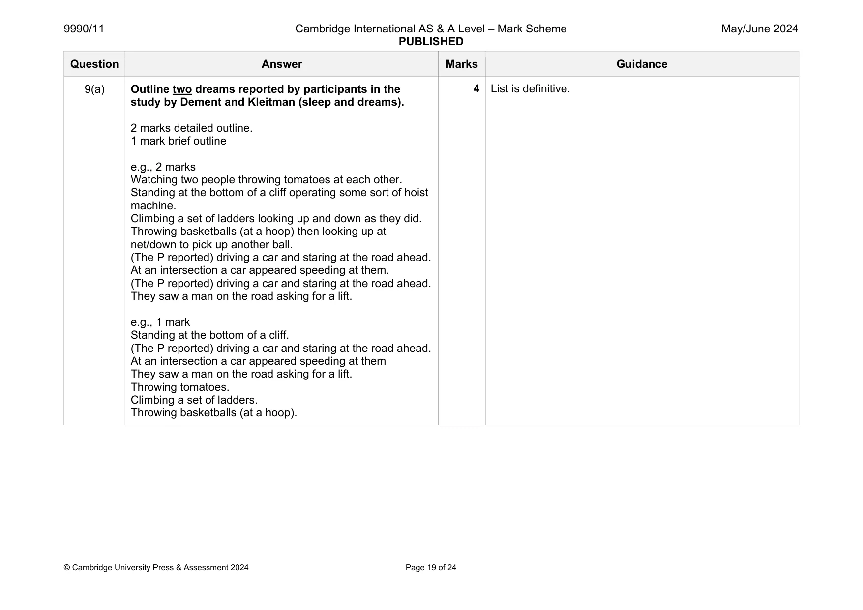 Mark scheme, page 19 of 24