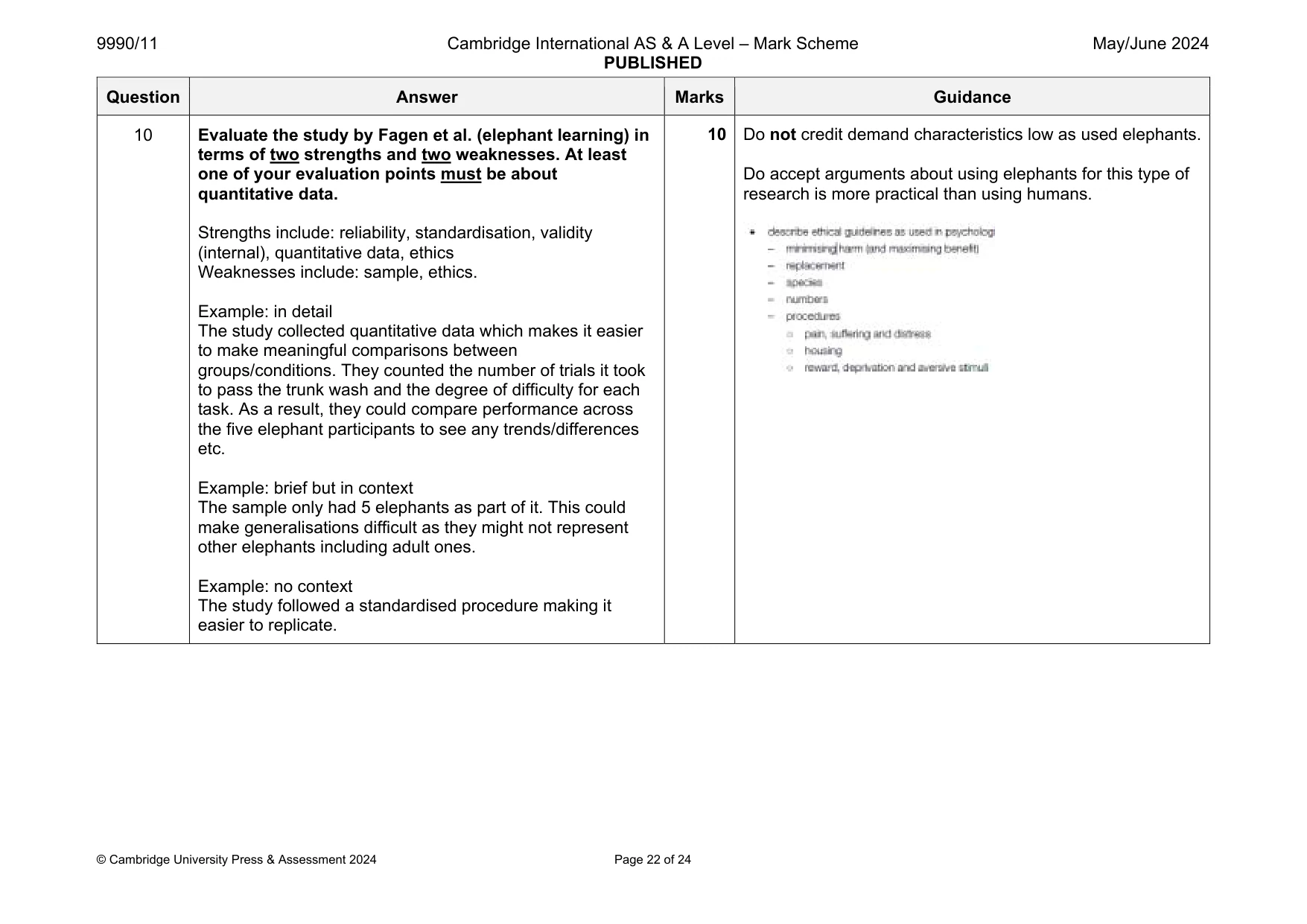 Mark scheme, page 22 of 24
