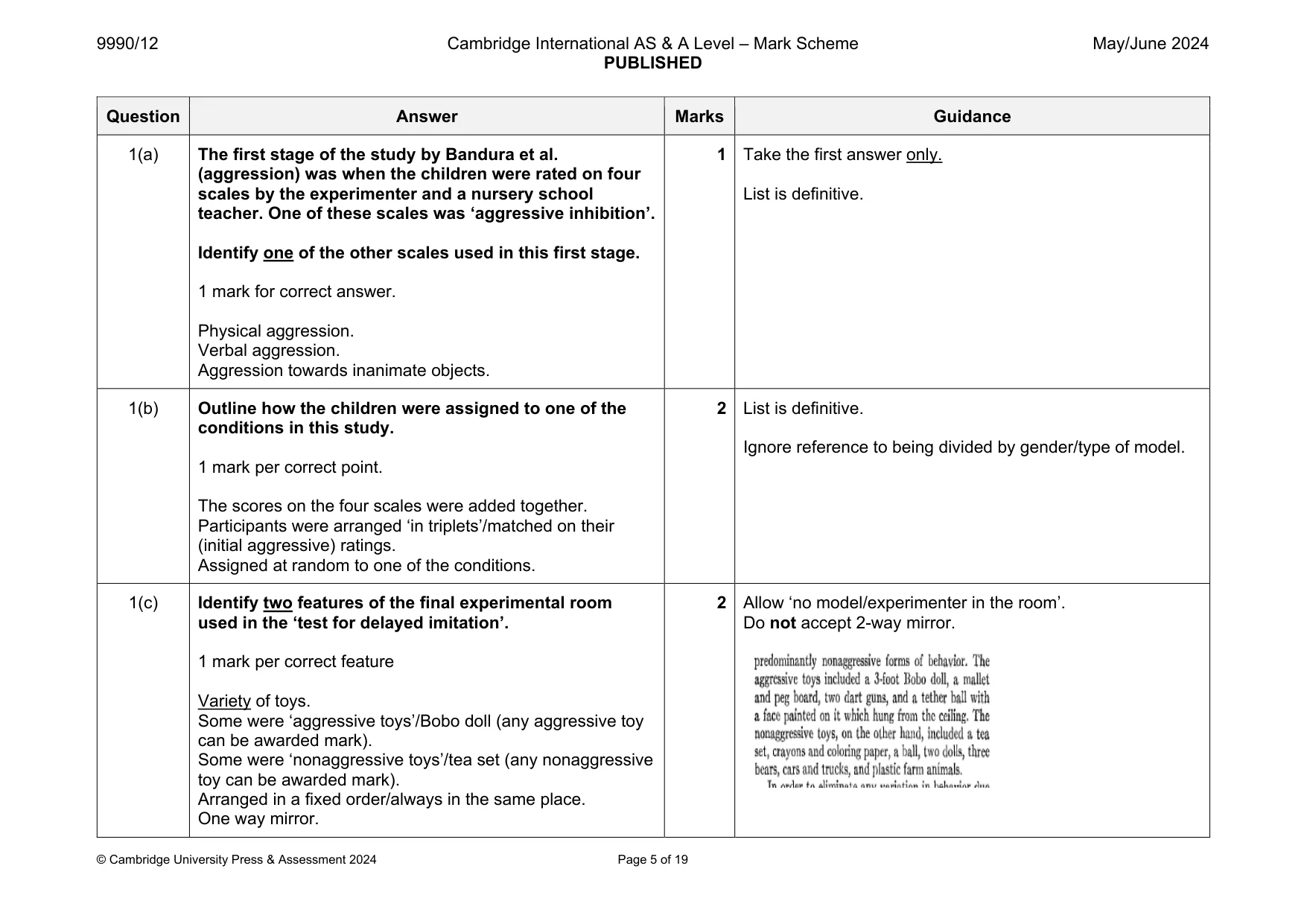 Mark scheme, page 5 of 19