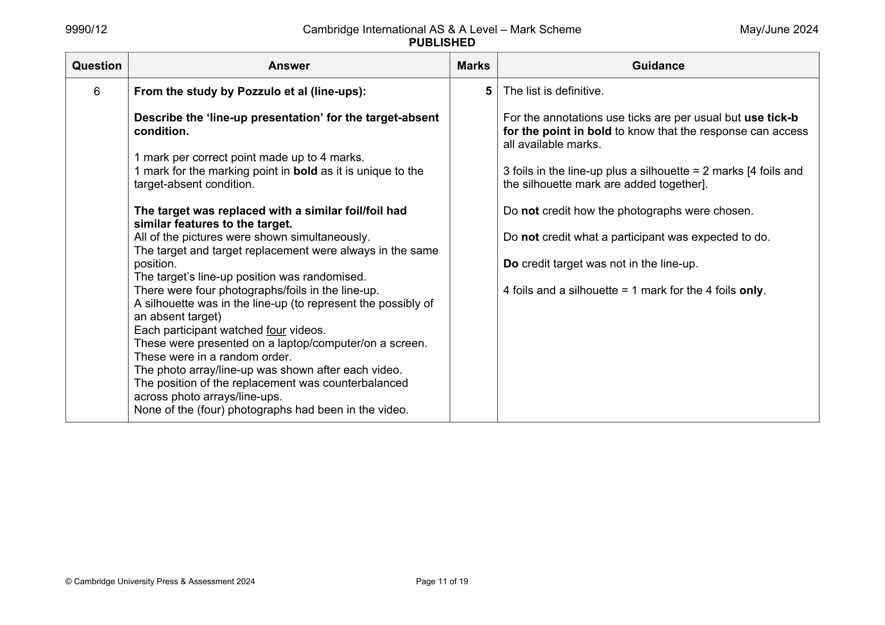 Mark scheme, page 11 of 19