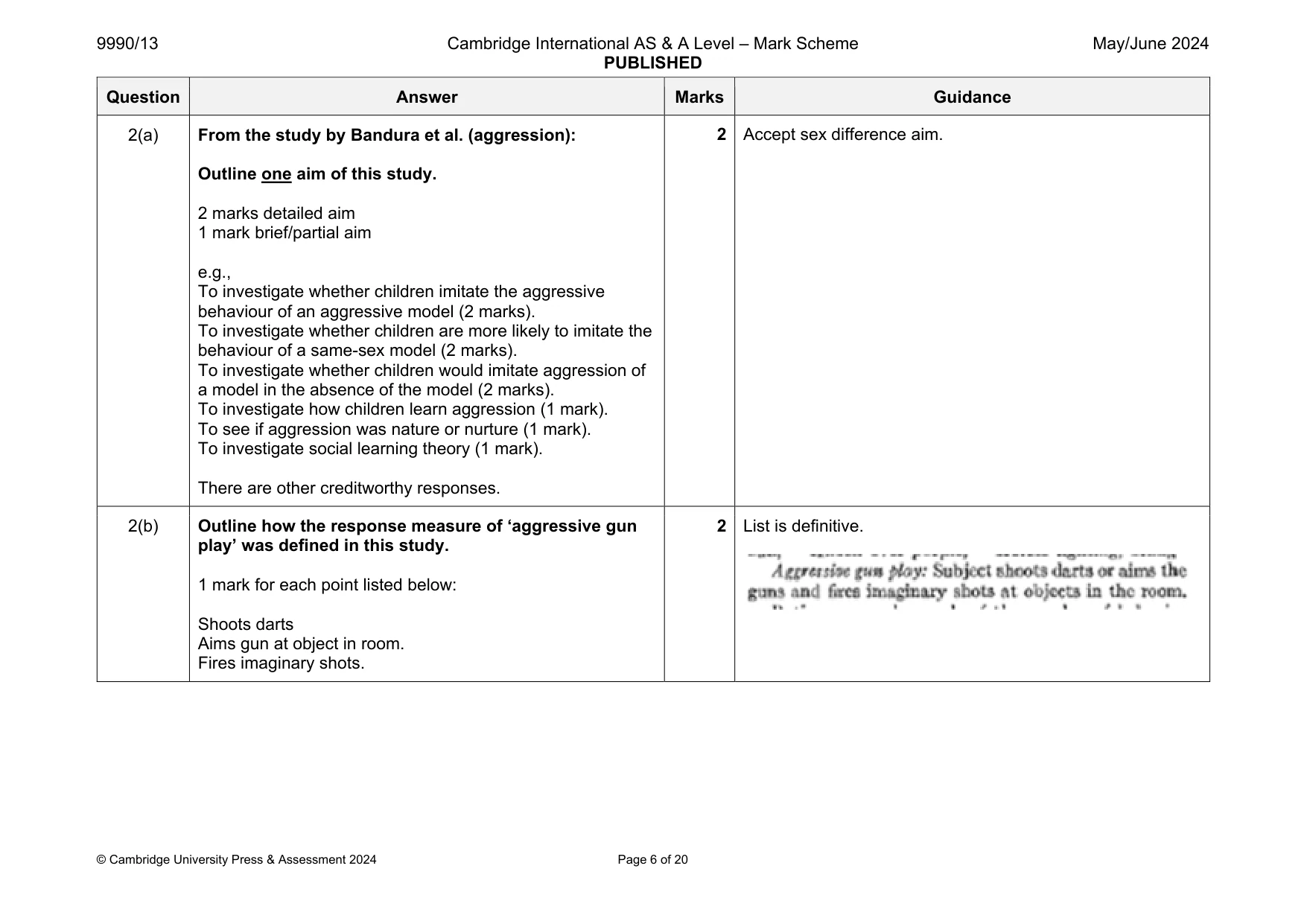 Mark scheme, page 6 of 20