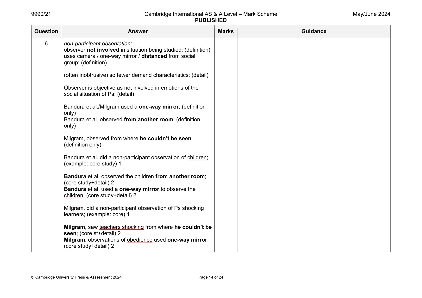 Mark scheme, page 14 of 24
