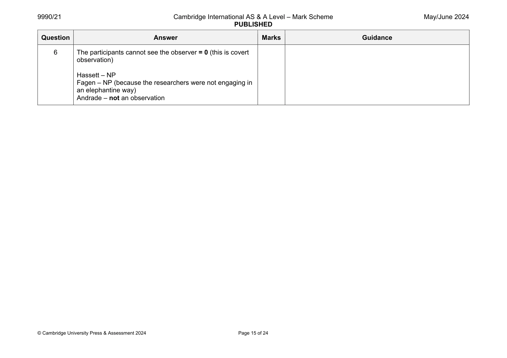 Mark scheme, page 15 of 24