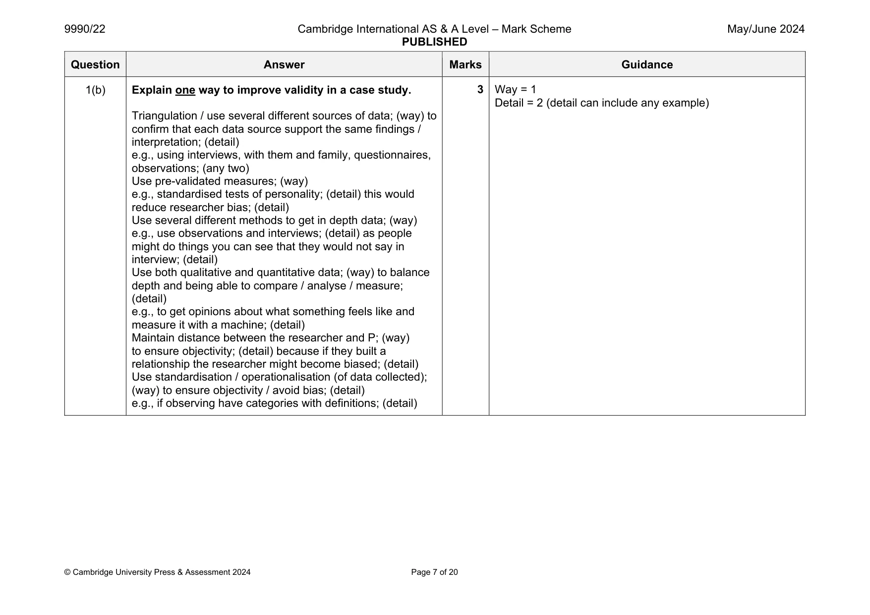 Mark scheme, page 7 of 20