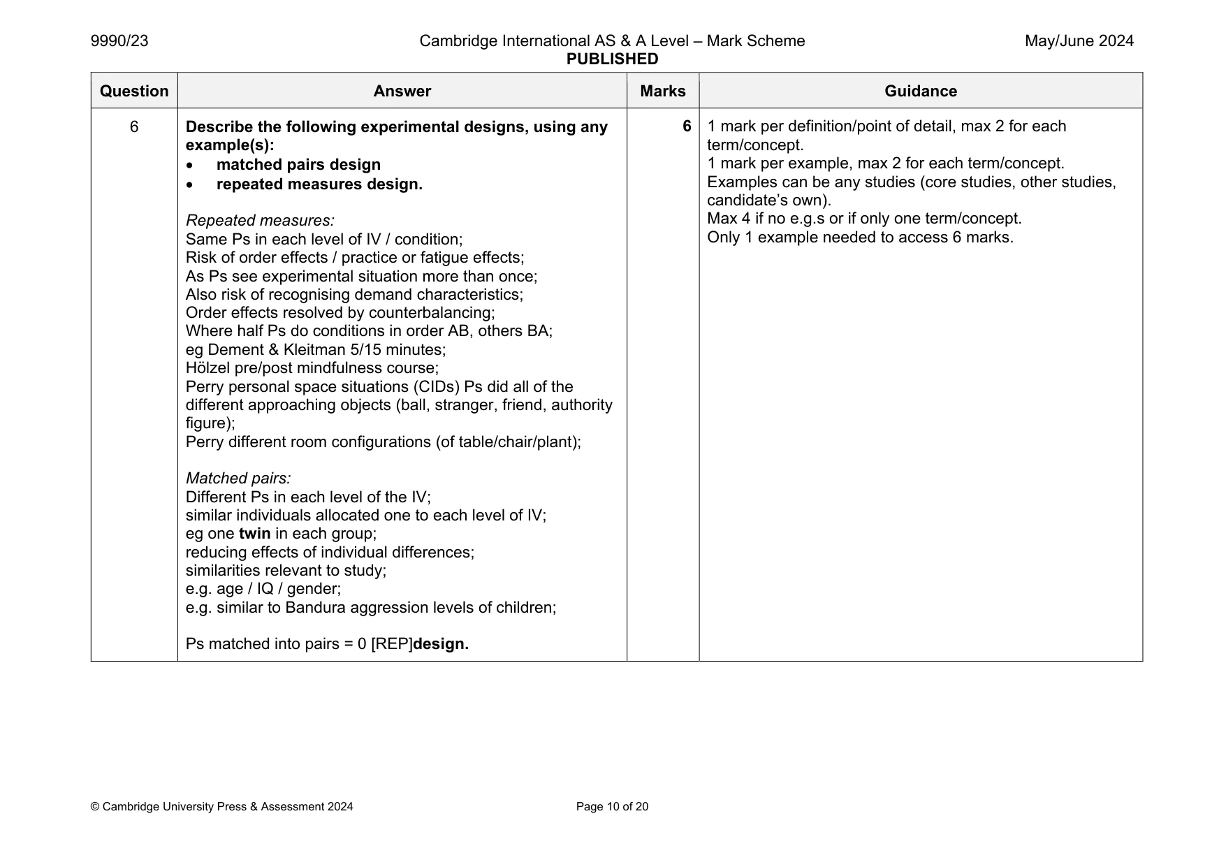 Mark scheme, page 10 of 20