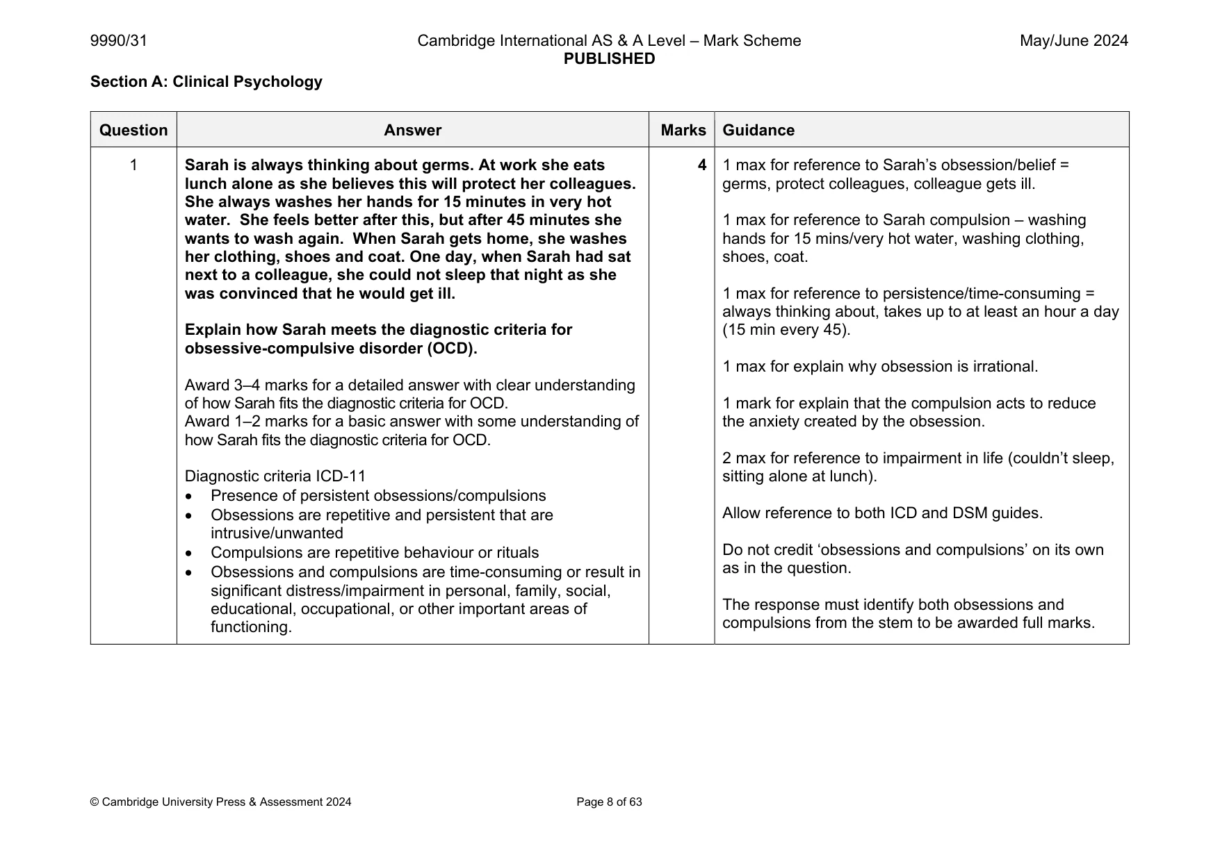 Mark scheme, page 8 of 63