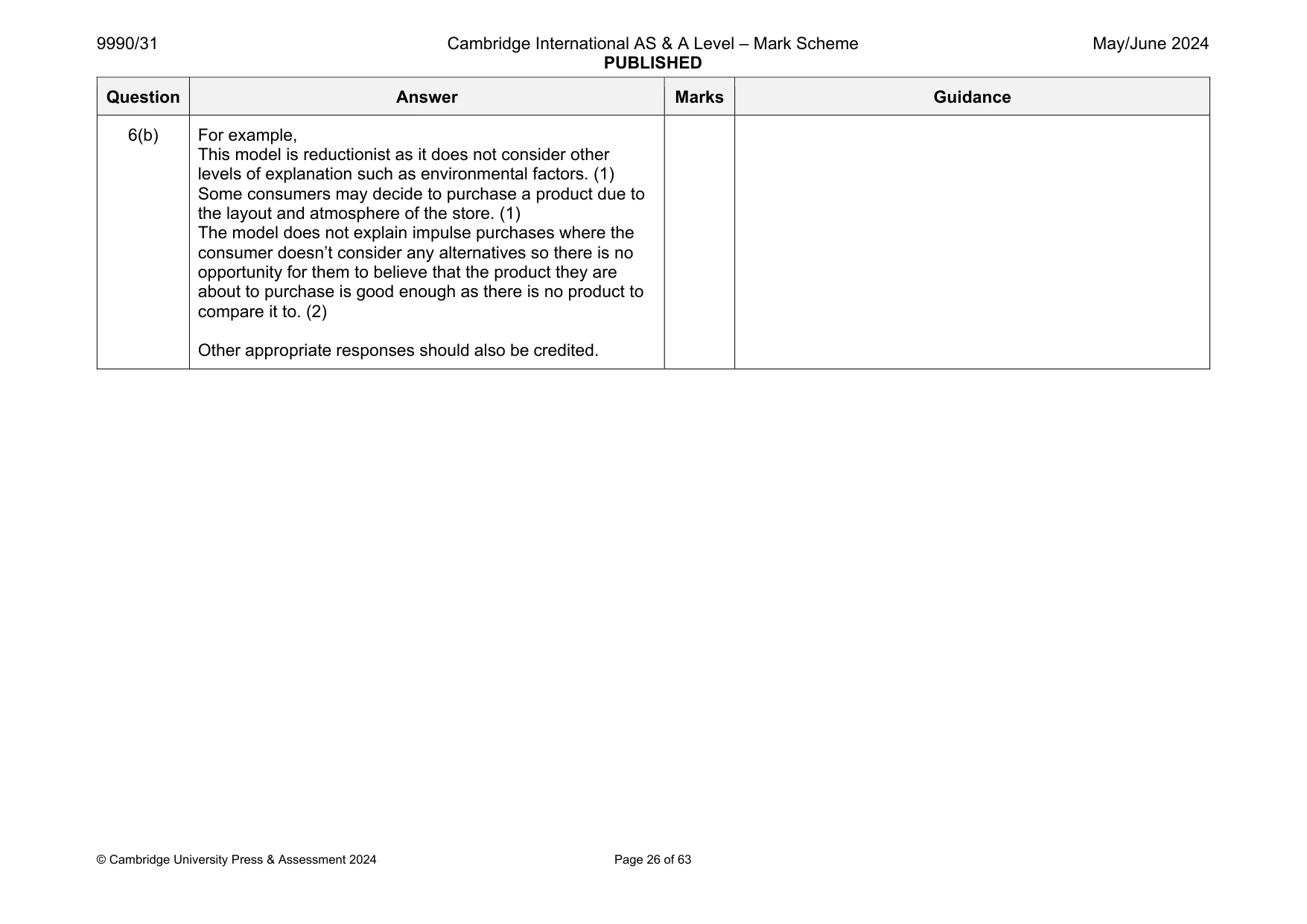 Mark scheme, page 26 of 63