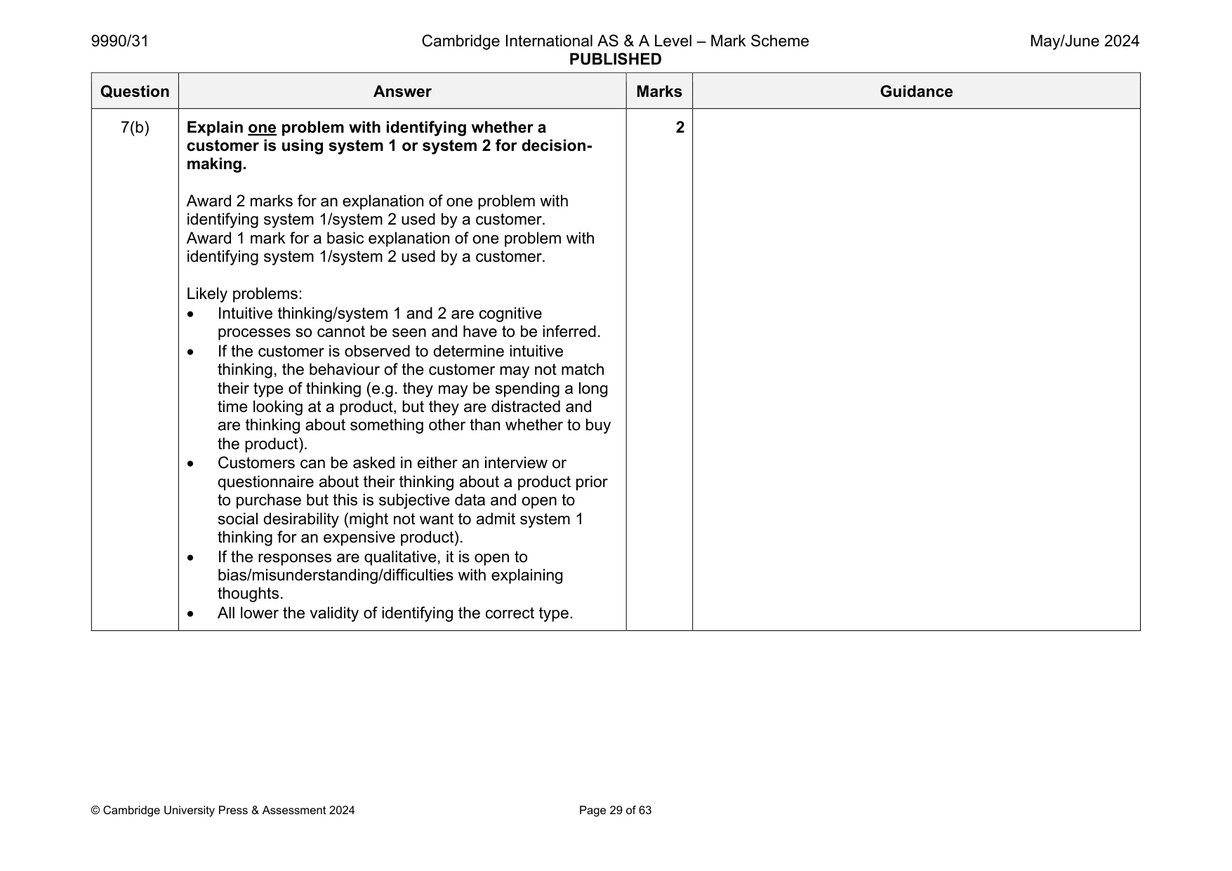 Mark scheme, page 29 of 63