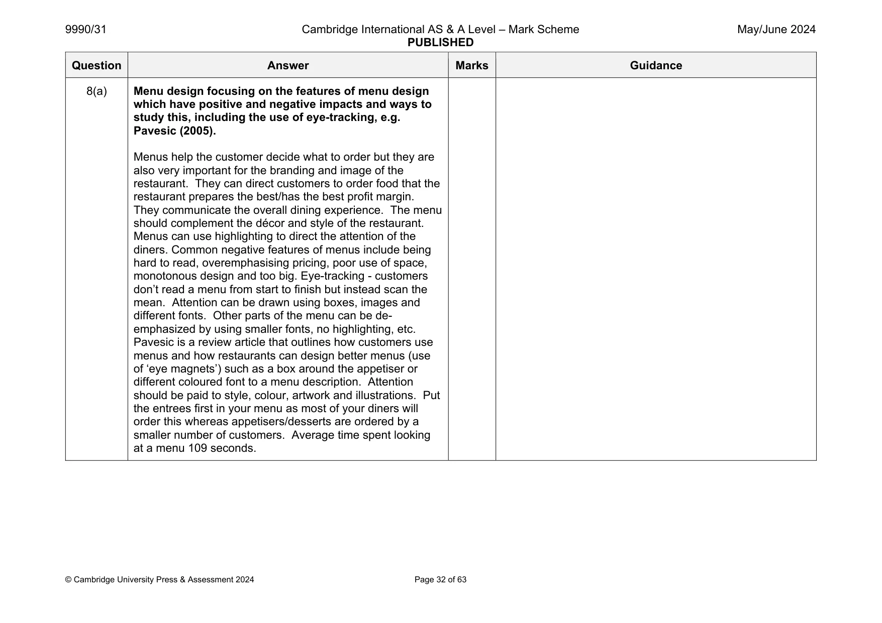 Mark scheme, page 32 of 63