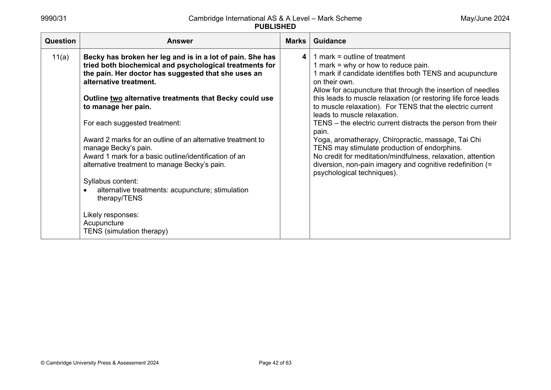 Mark scheme, page 42 of 63