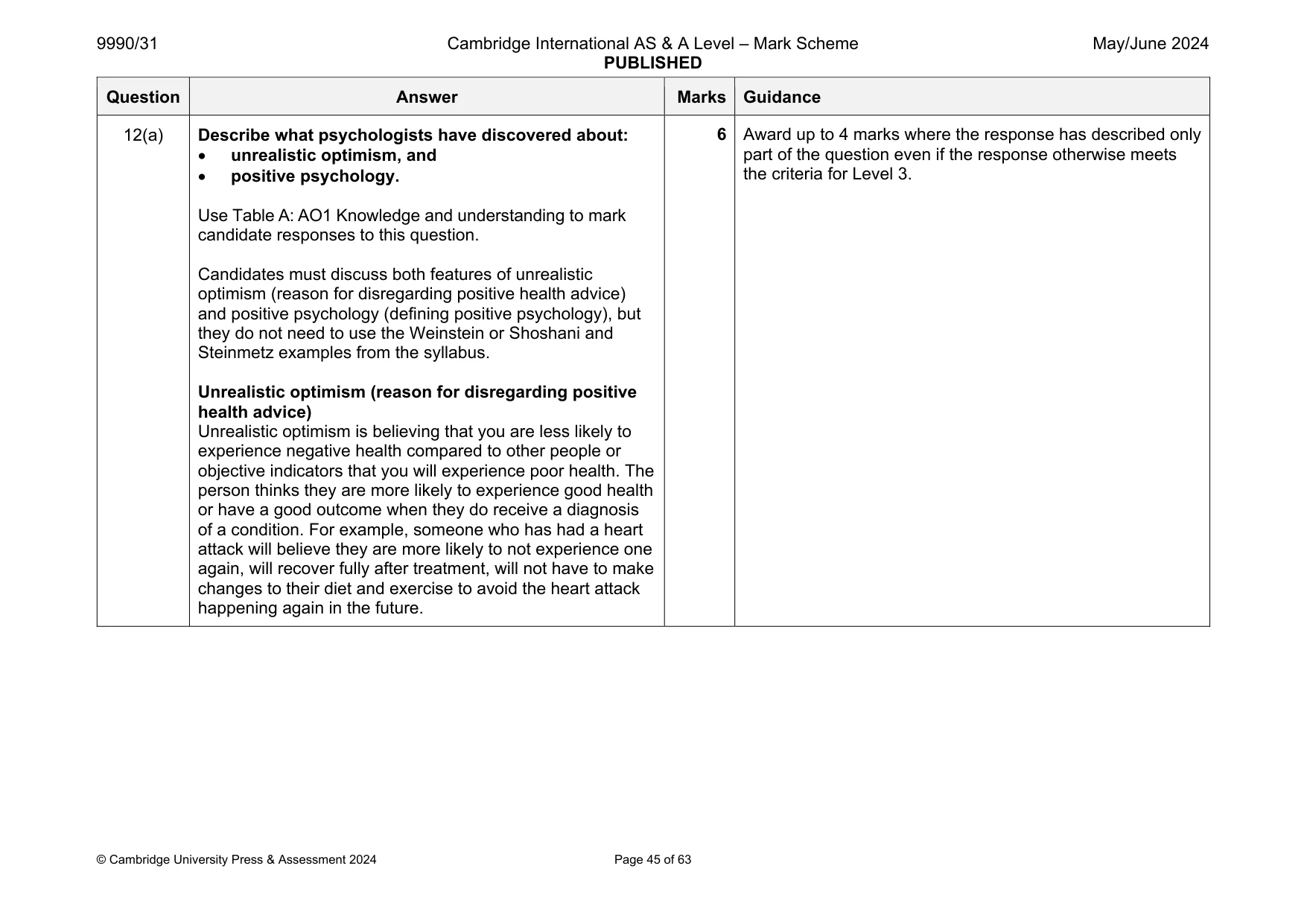 Mark scheme, page 45 of 63