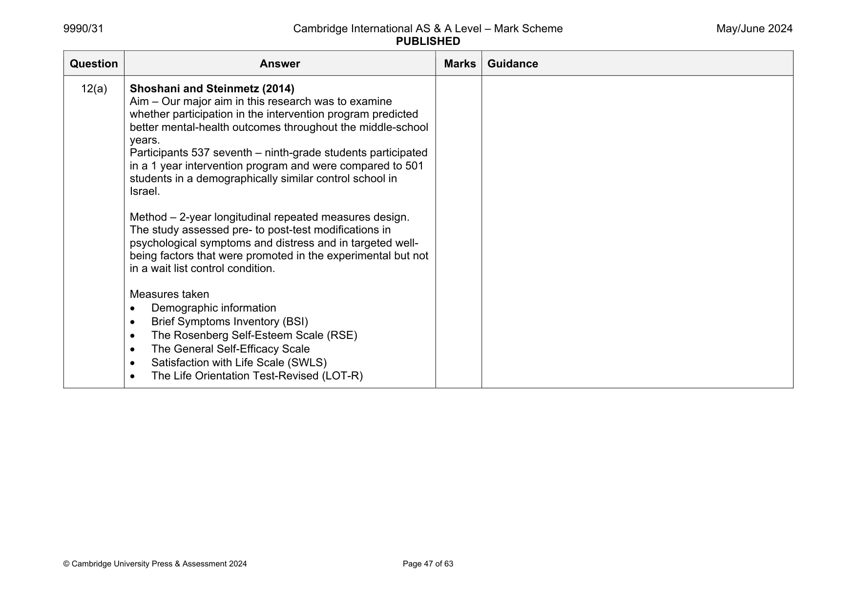 Mark scheme, page 47 of 63