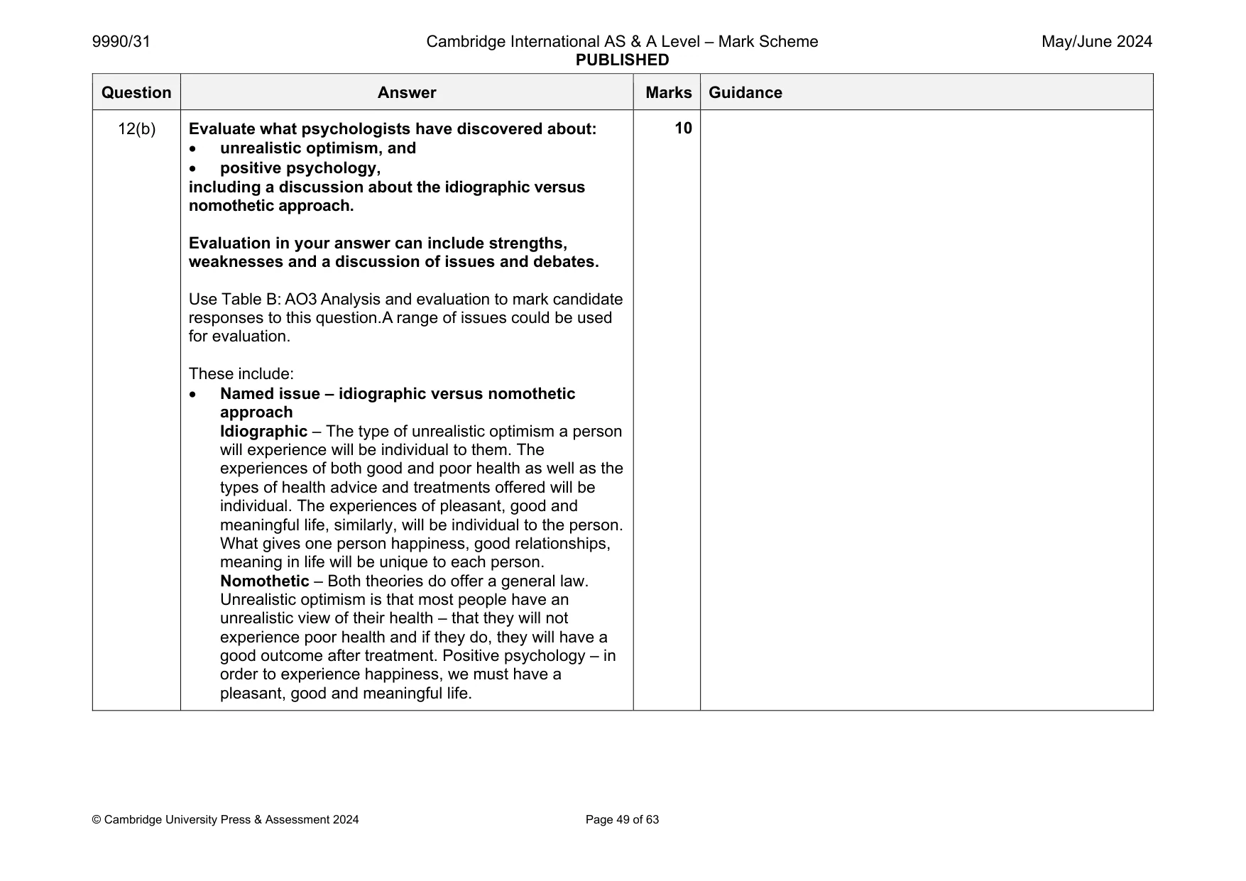 Mark scheme, page 49 of 63