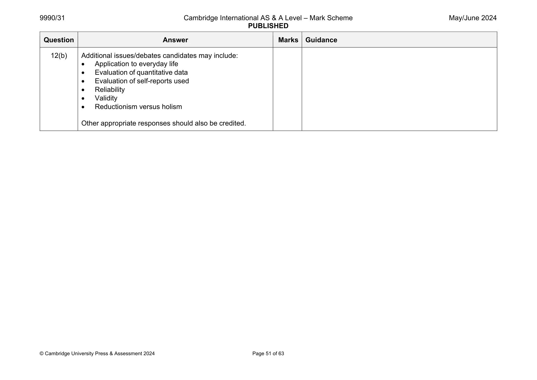 Mark scheme, page 51 of 63