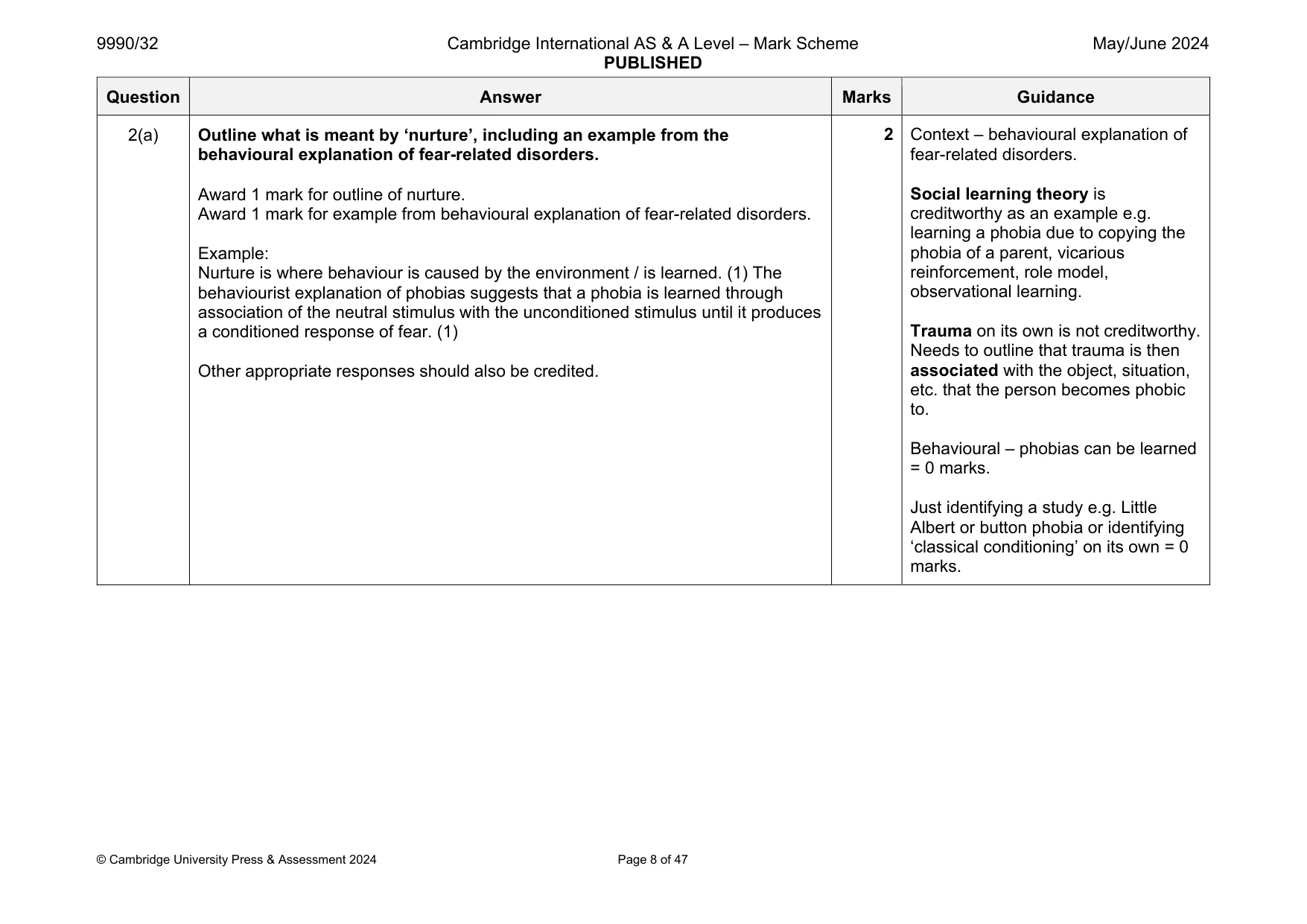 Mark scheme, page 8 of 47