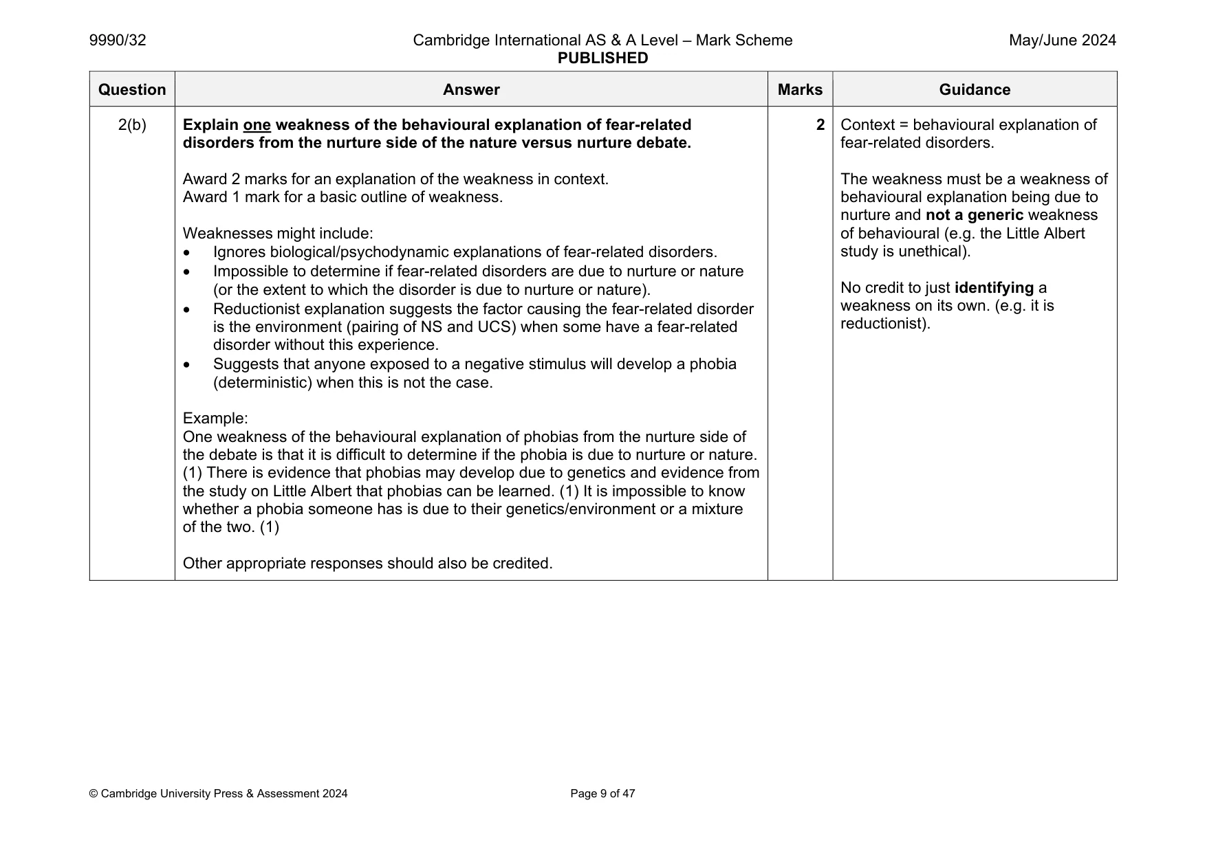 Mark scheme, page 9 of 47