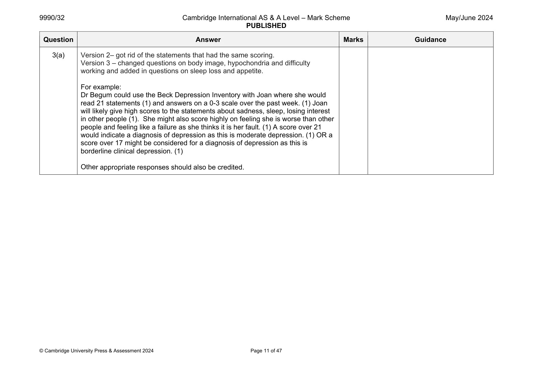 Mark scheme, page 11 of 47