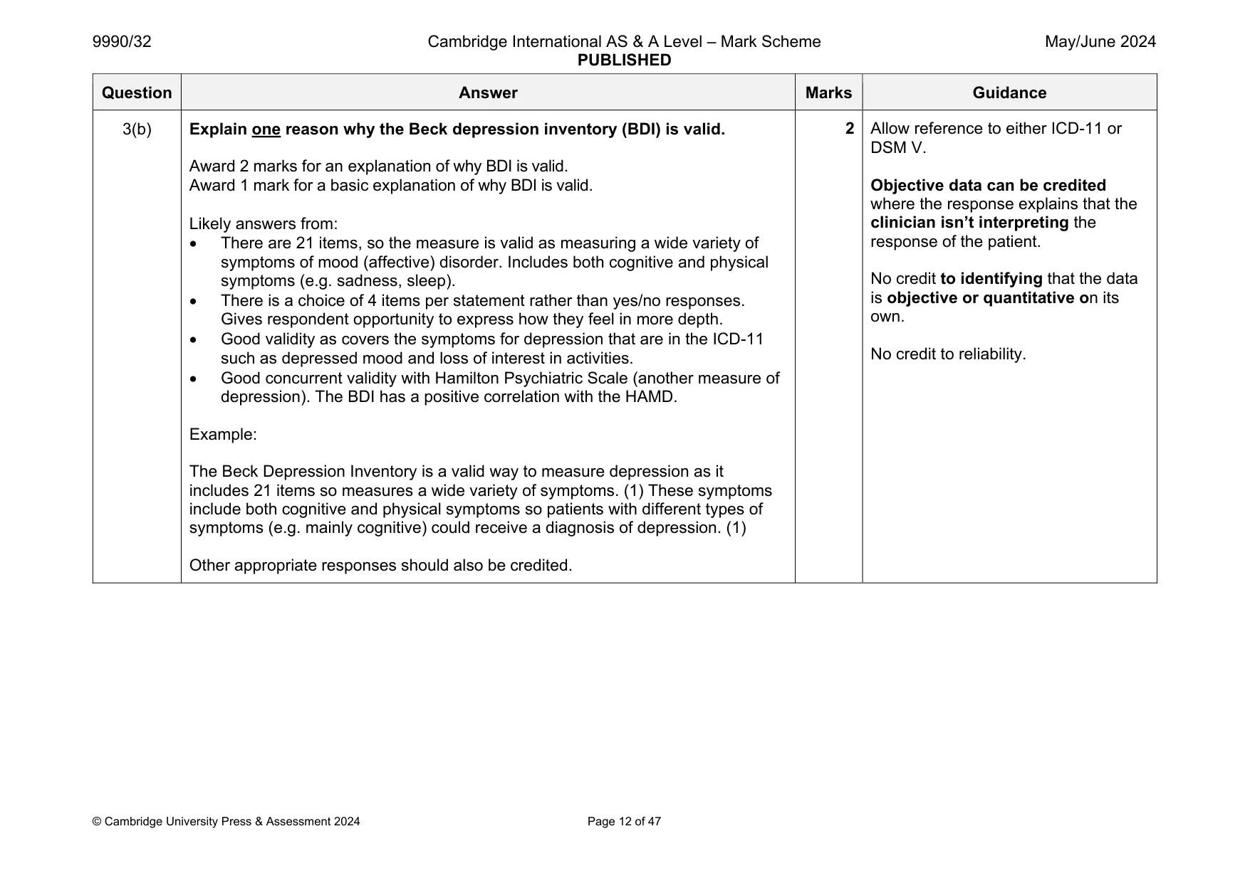 Mark scheme, page 12 of 47