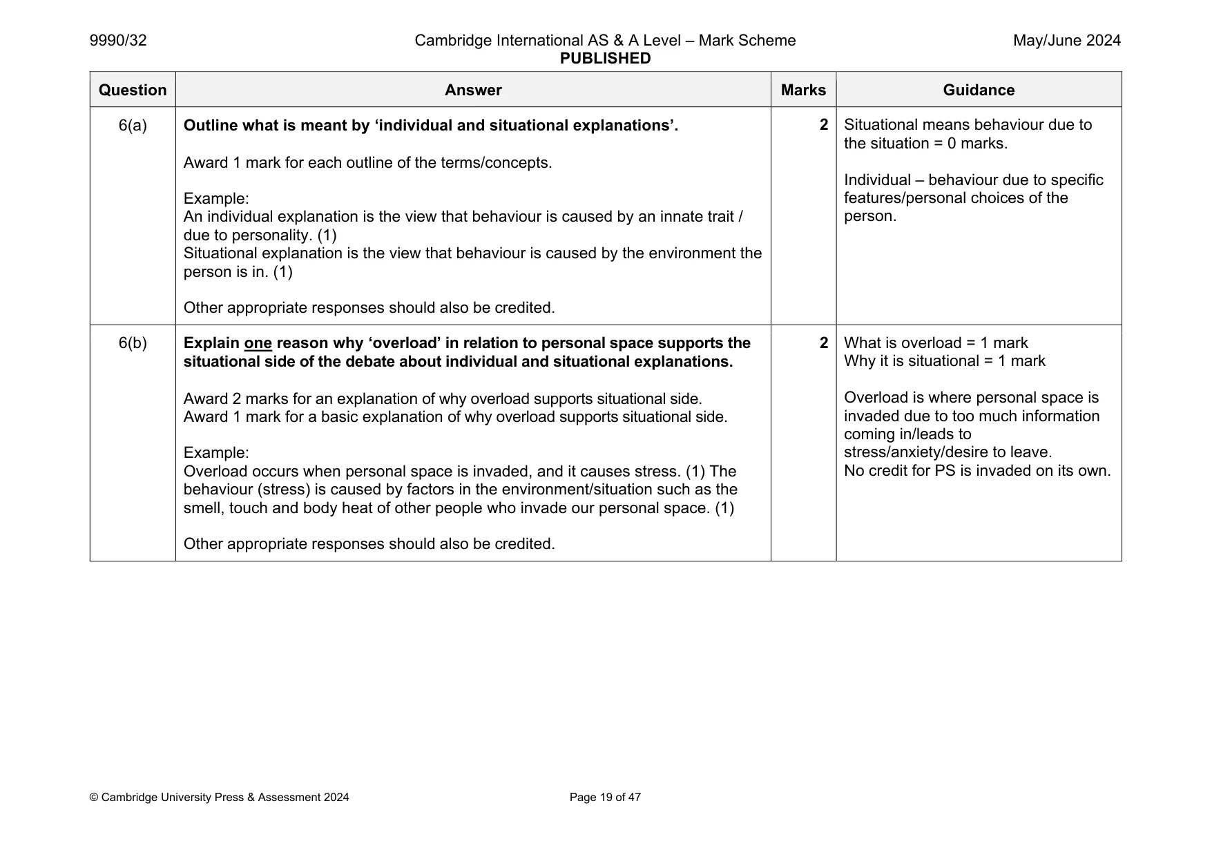 Mark scheme, page 19 of 47