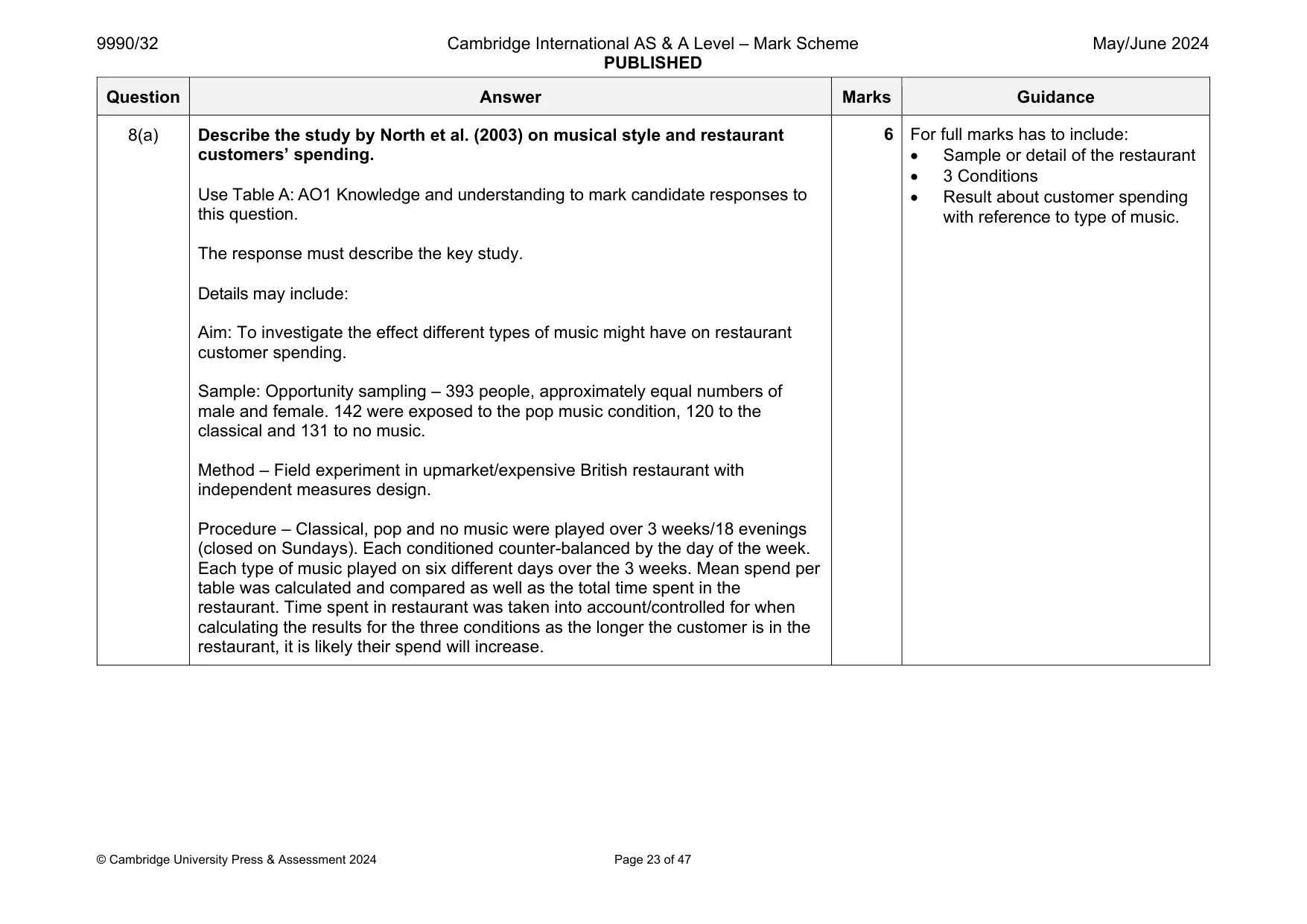 Mark scheme, page 23 of 47