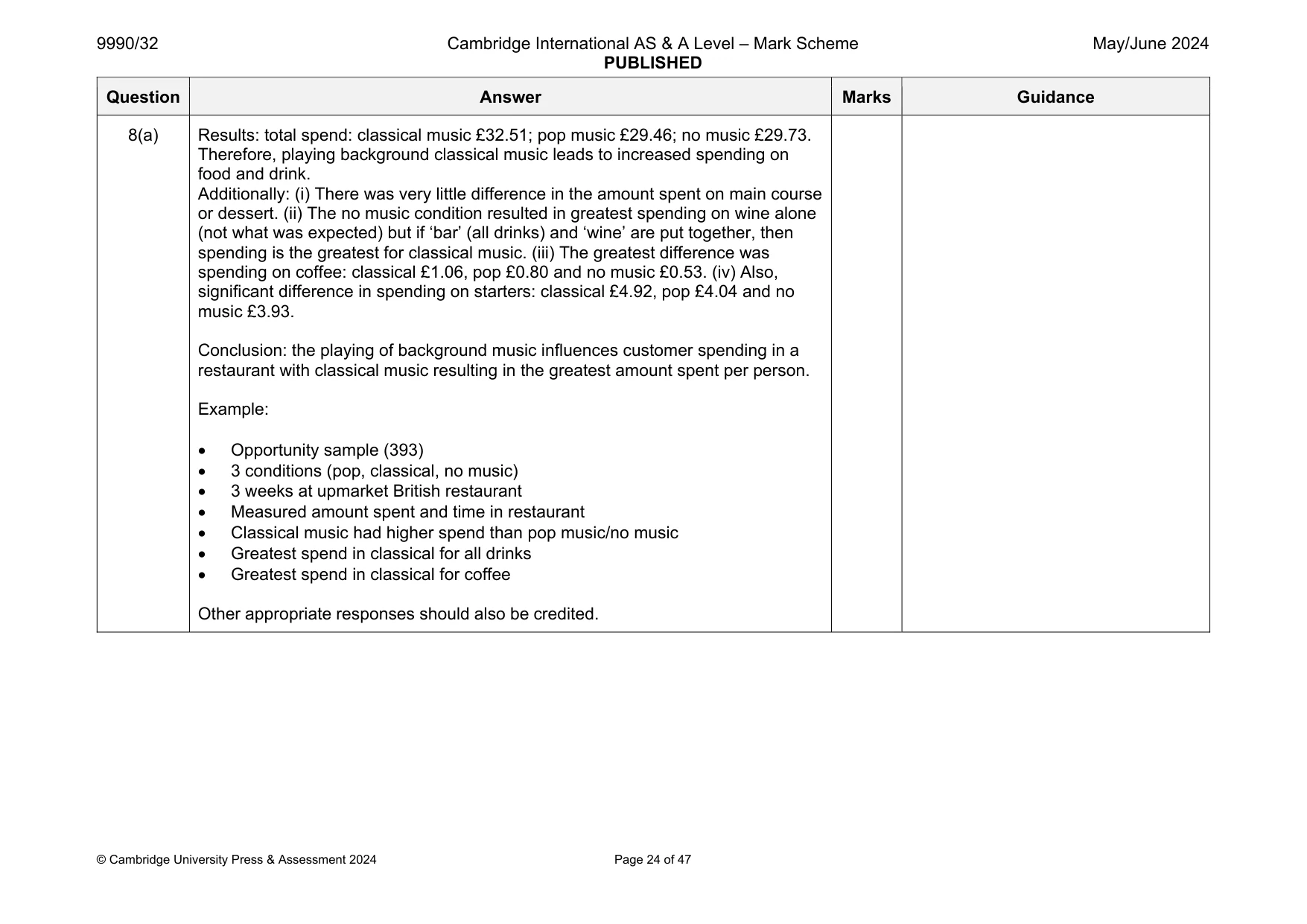 Mark scheme, page 24 of 47