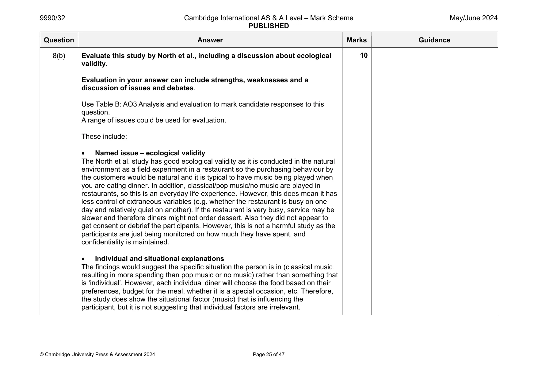 Mark scheme, page 25 of 47
