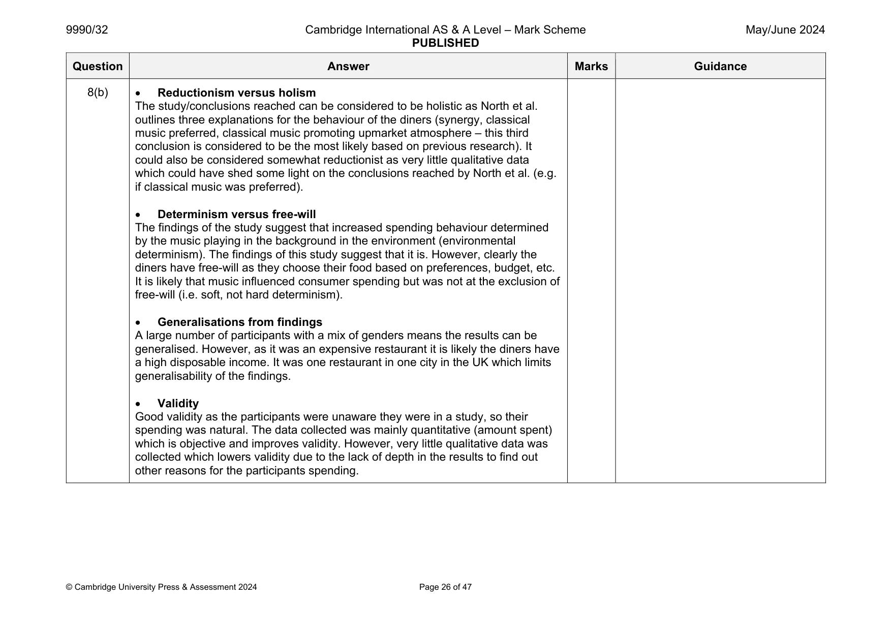 Mark scheme, page 26 of 47