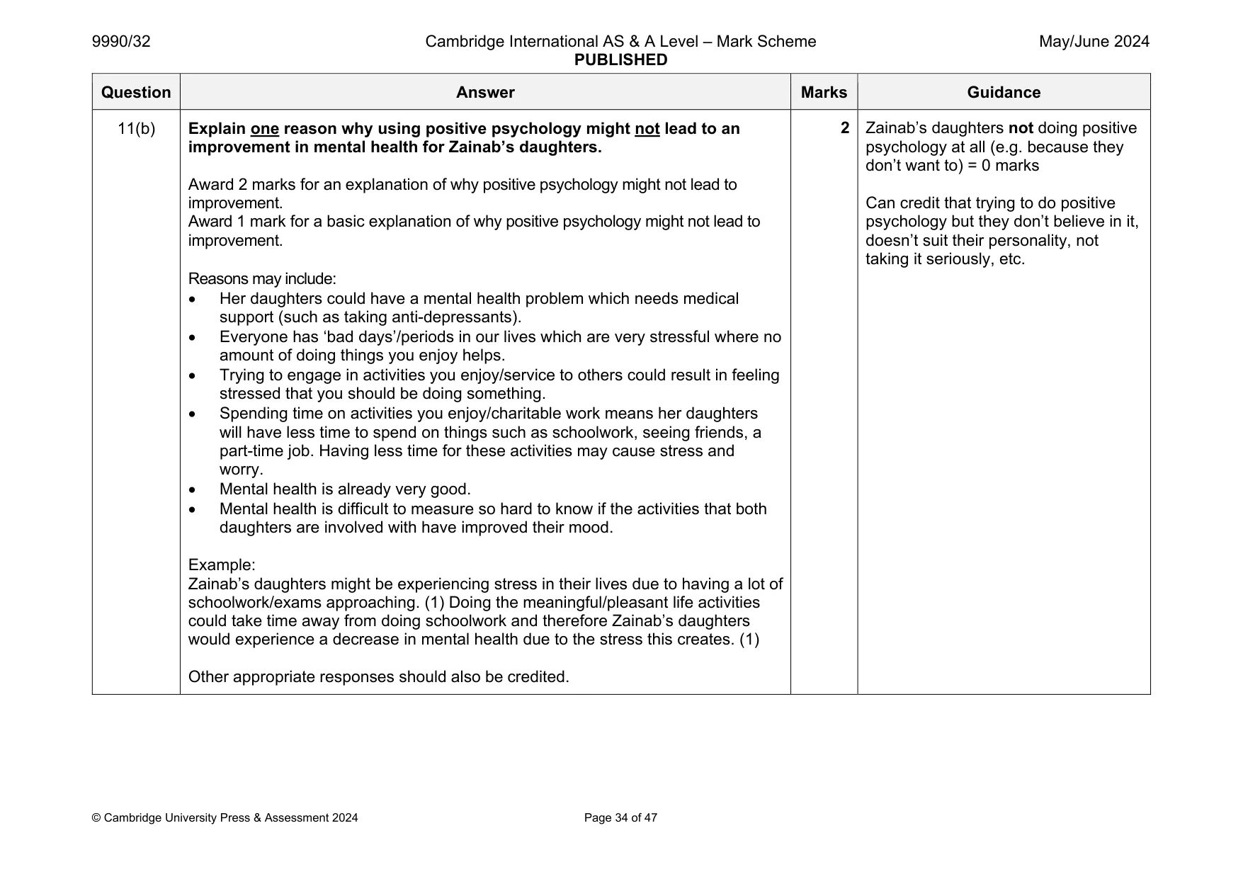 Mark scheme, page 34 of 47