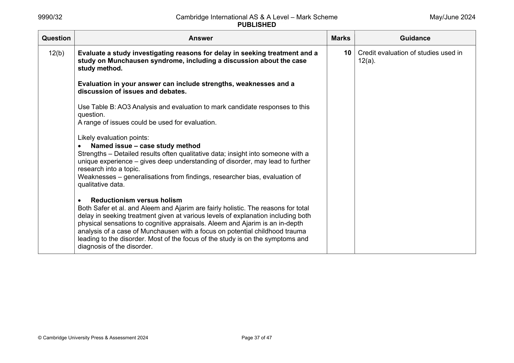 Mark scheme, page 37 of 47