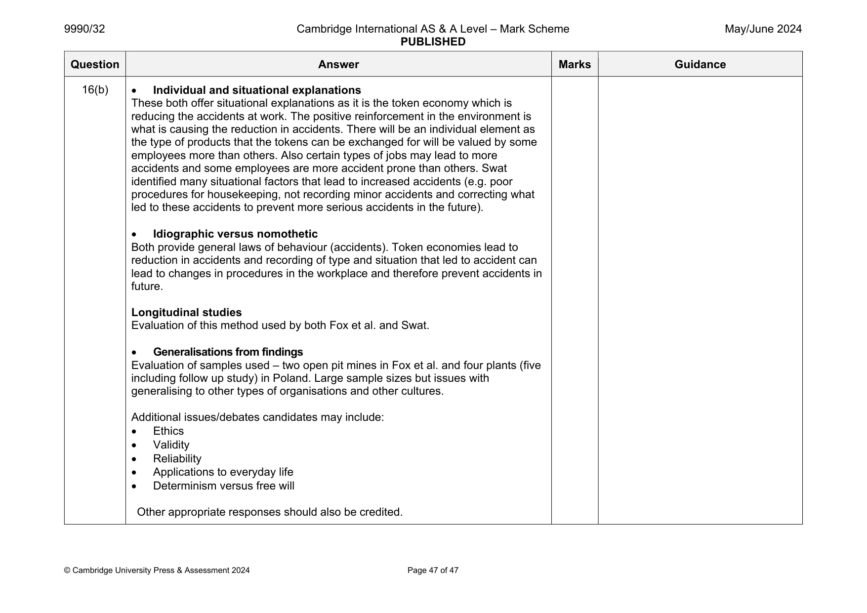 Mark scheme, page 47 of 47