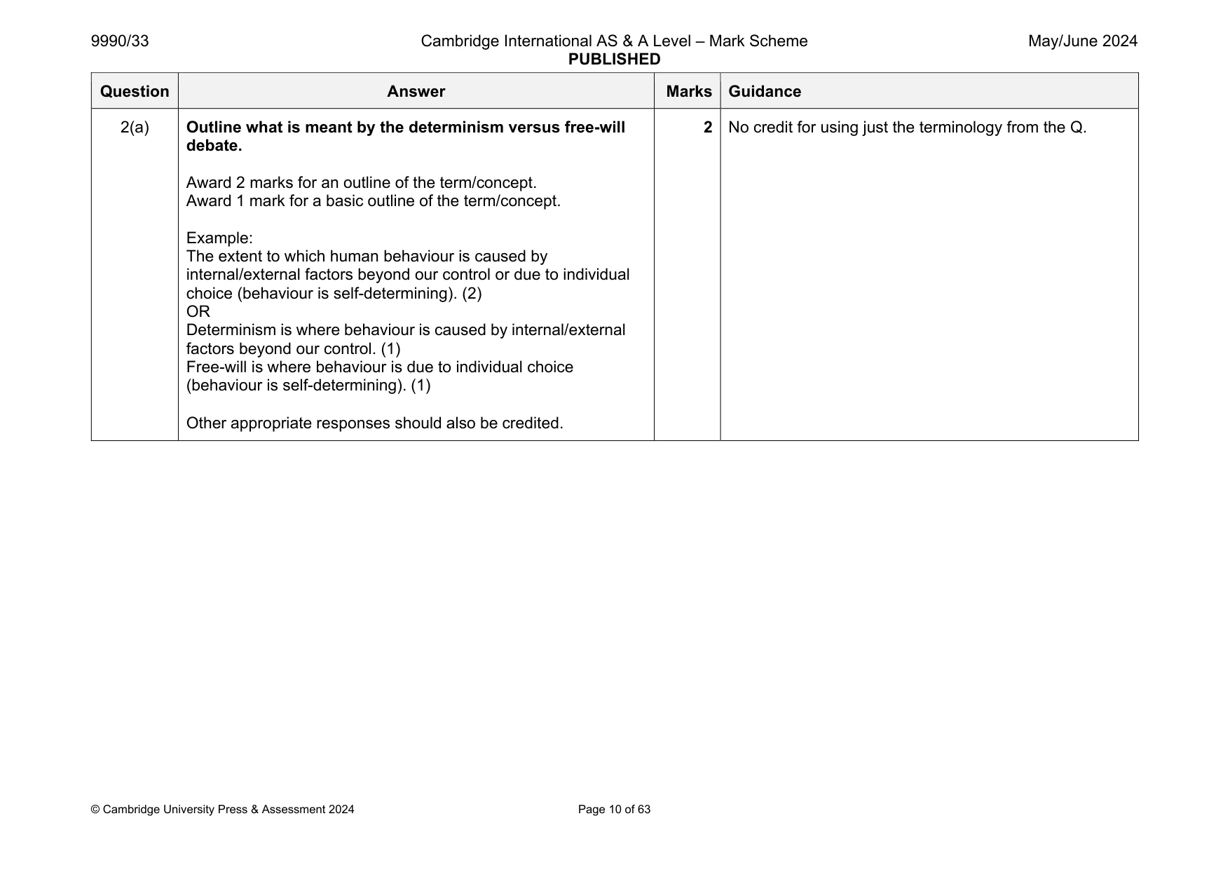 Mark scheme, page 10 of 63