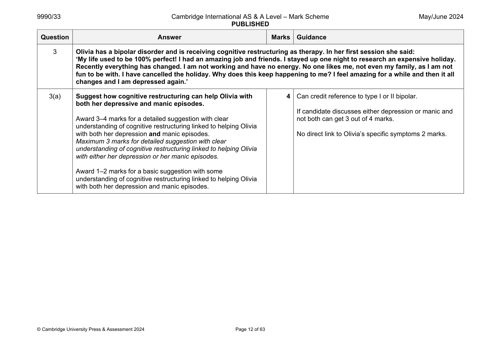 Mark scheme, page 12 of 63
