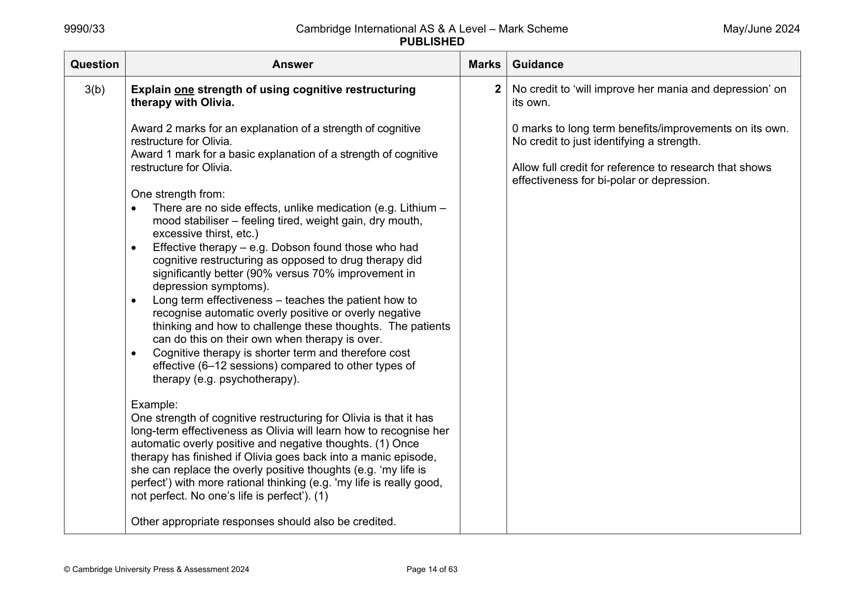Mark scheme, page 14 of 63