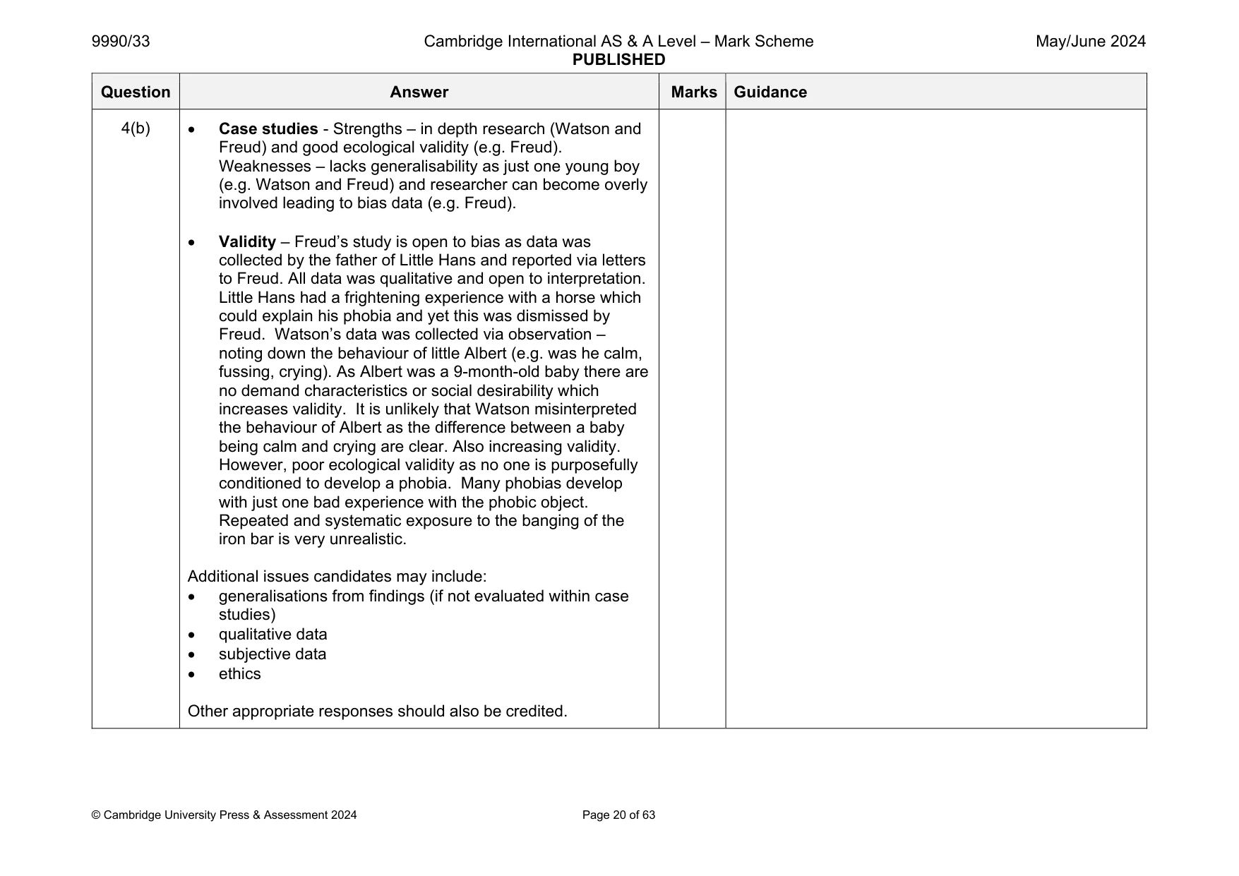 Mark scheme, page 20 of 63