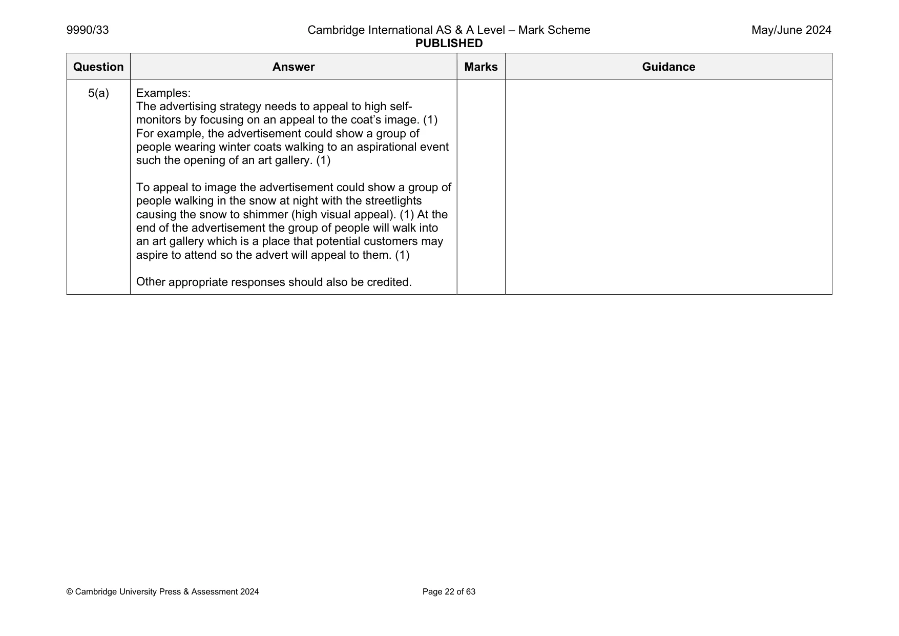 Mark scheme, page 22 of 63