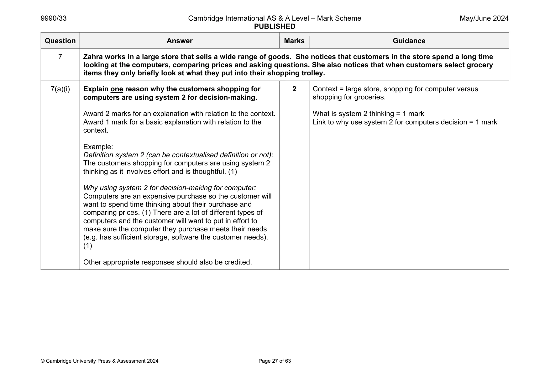 Mark scheme, page 27 of 63