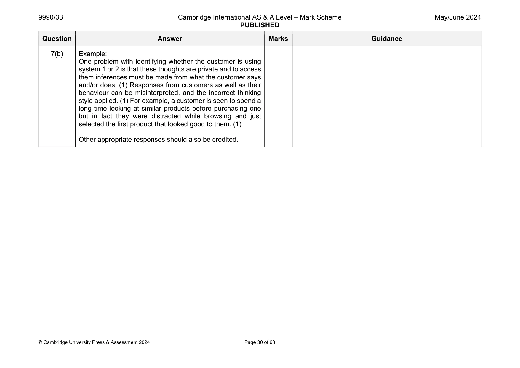 Mark scheme, page 30 of 63