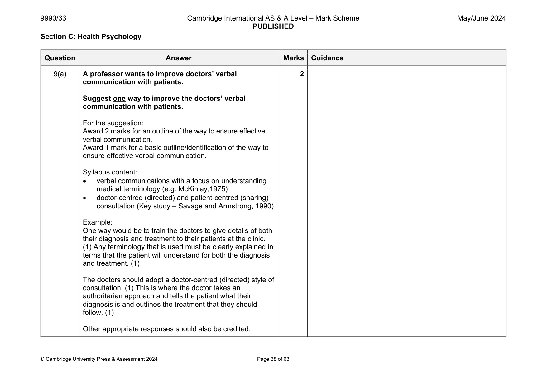 Mark scheme, page 38 of 63