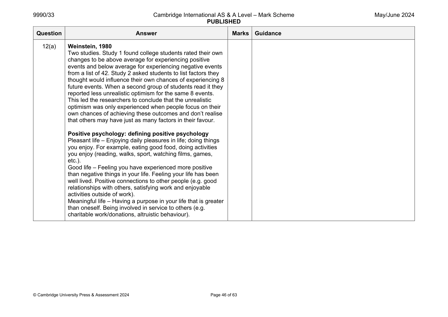 Mark scheme, page 46 of 63