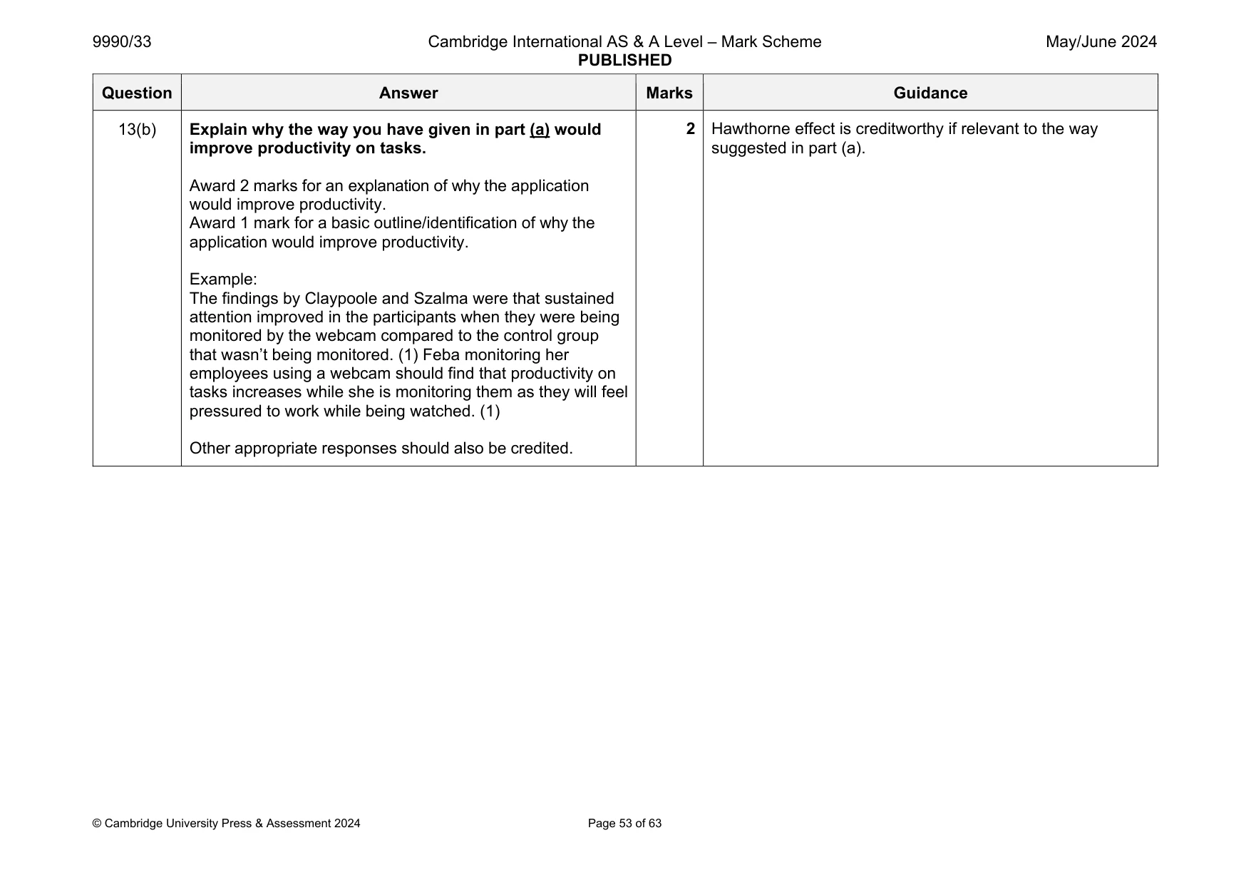 Mark scheme, page 53 of 63